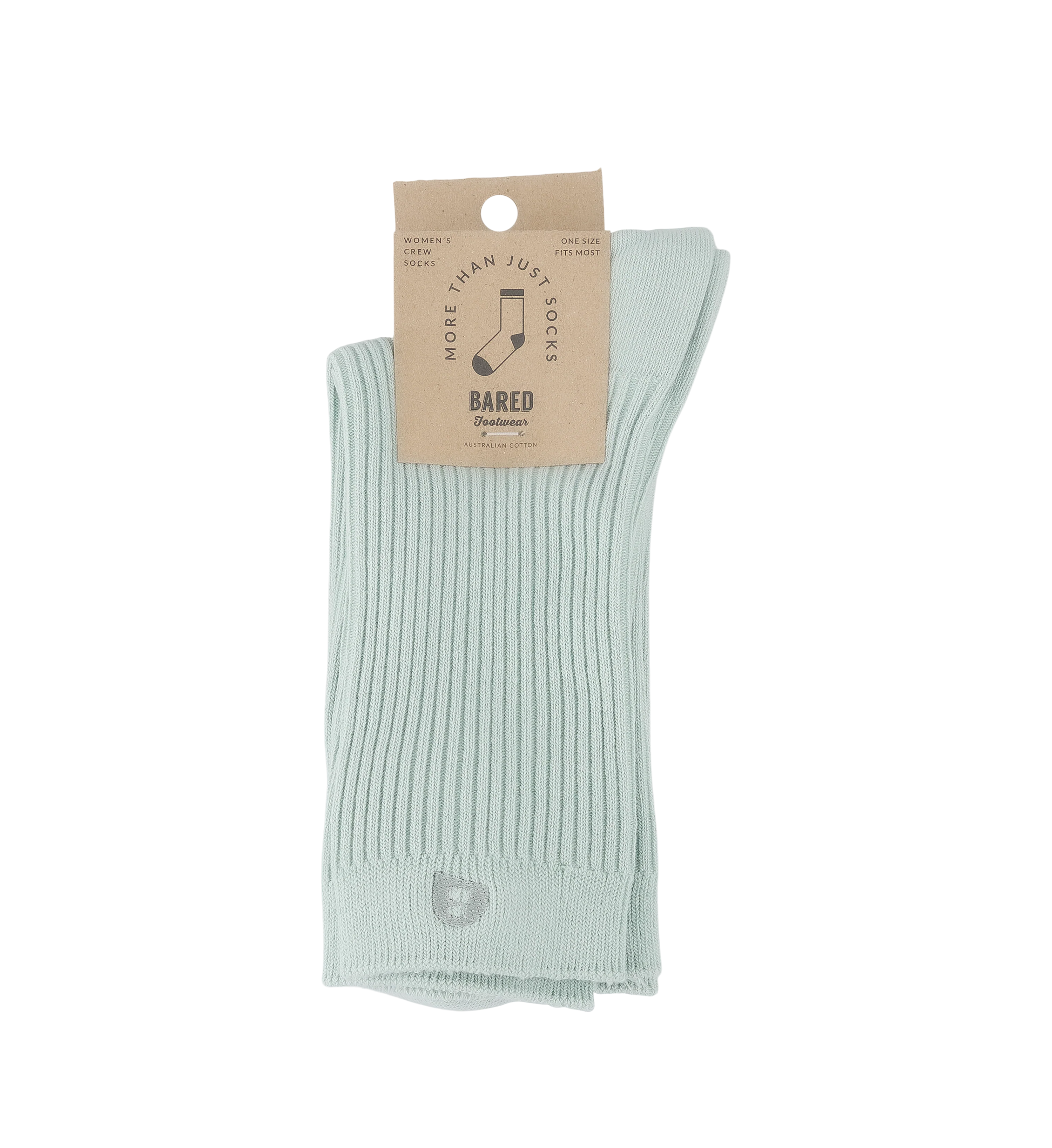 Womens Crew Socks 2pk Mint Cotton Blend