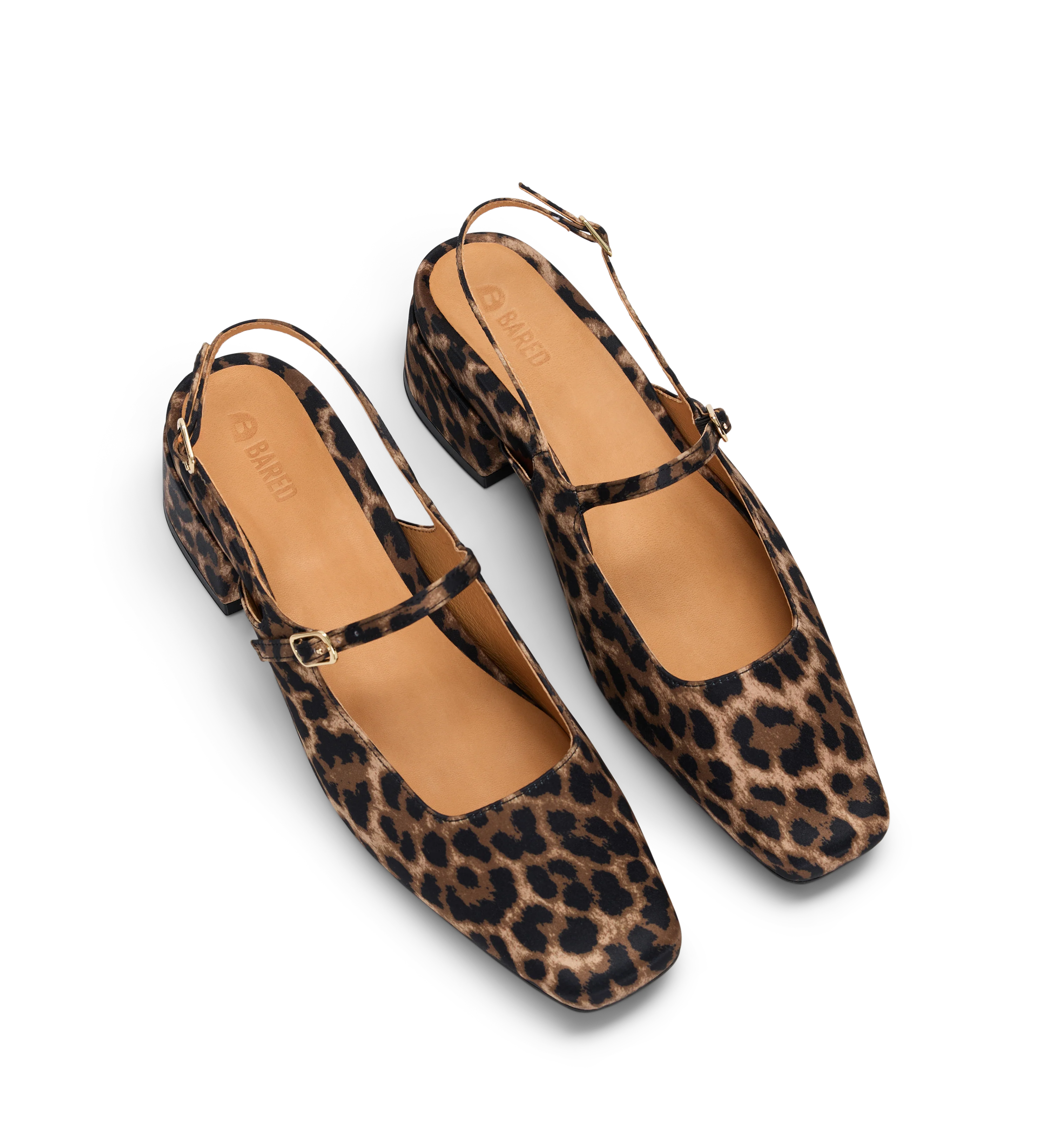 Myza Leopard Print Satin Low Heels
