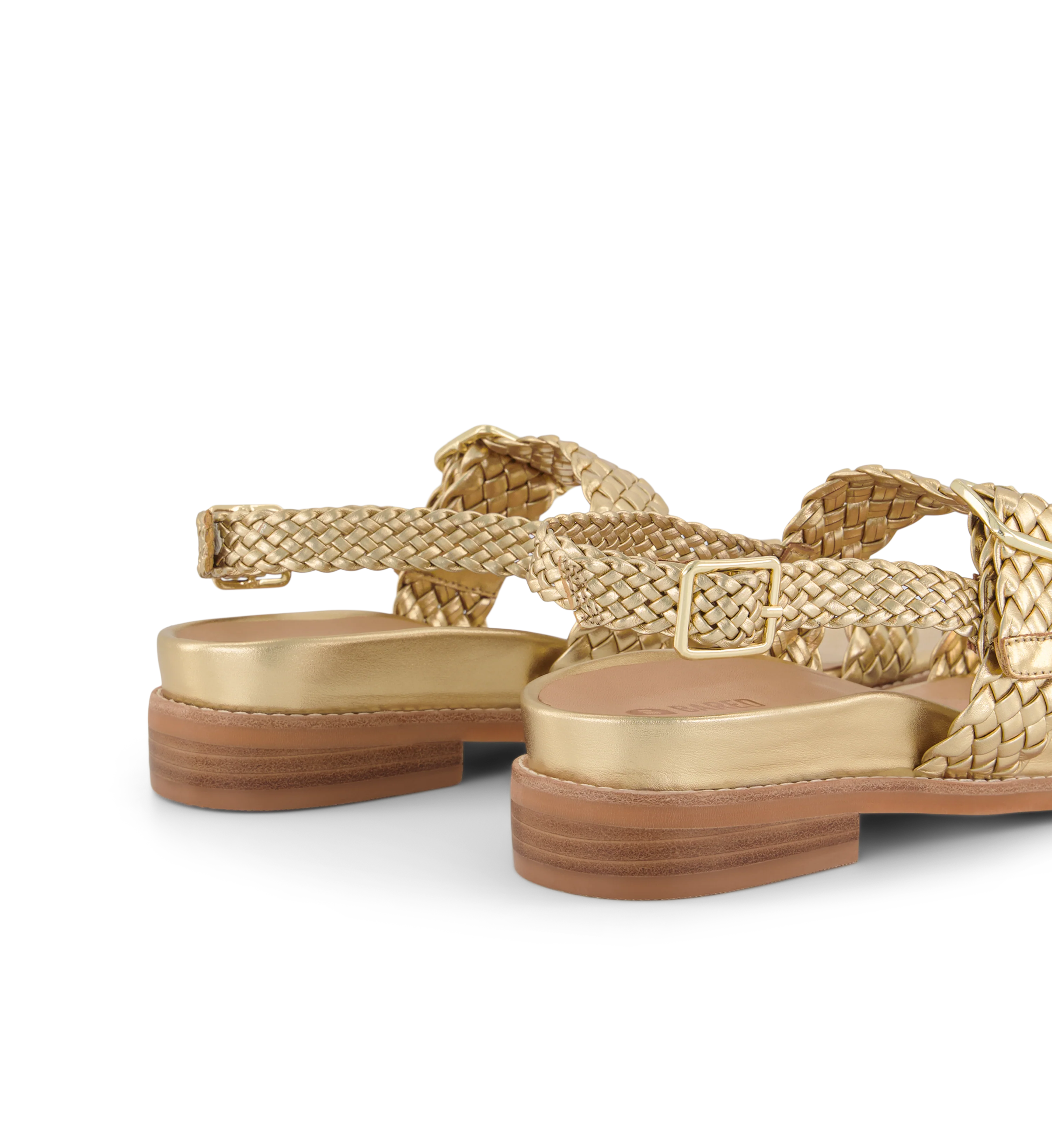 Bristlefront Gold Leather Sandals