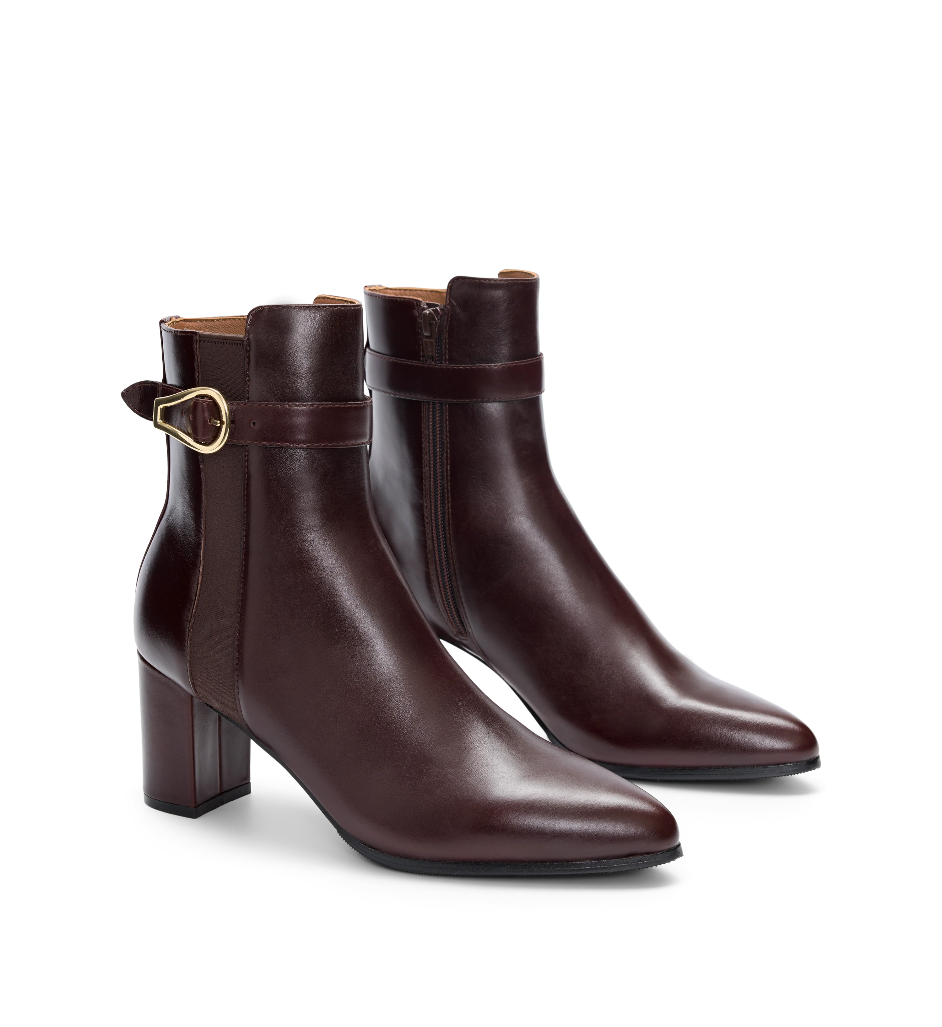 Snowcap Mahogany Brown Boxed Leather Heeled Boots