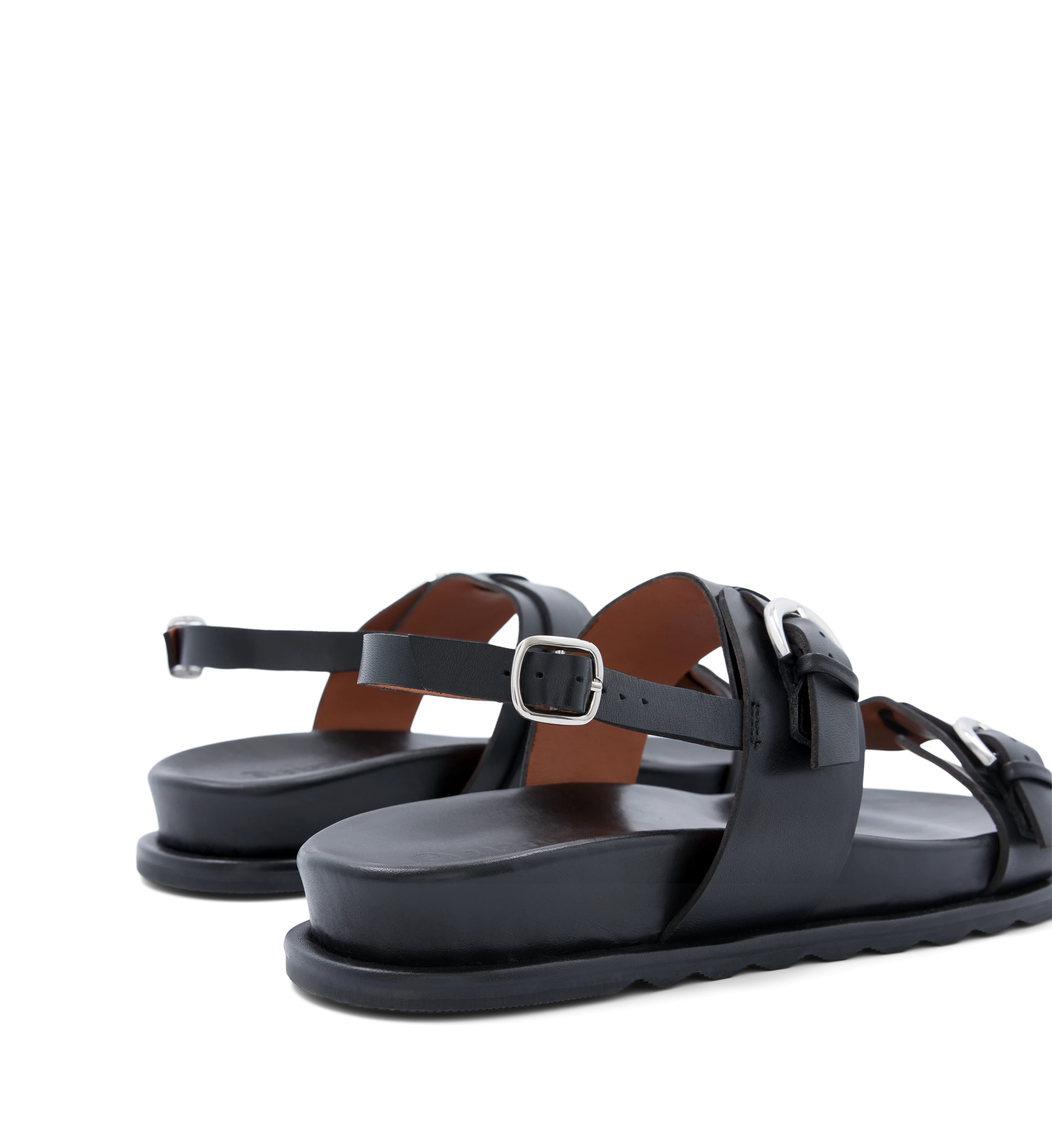 Ardenna Black Leather Chunky Sandals