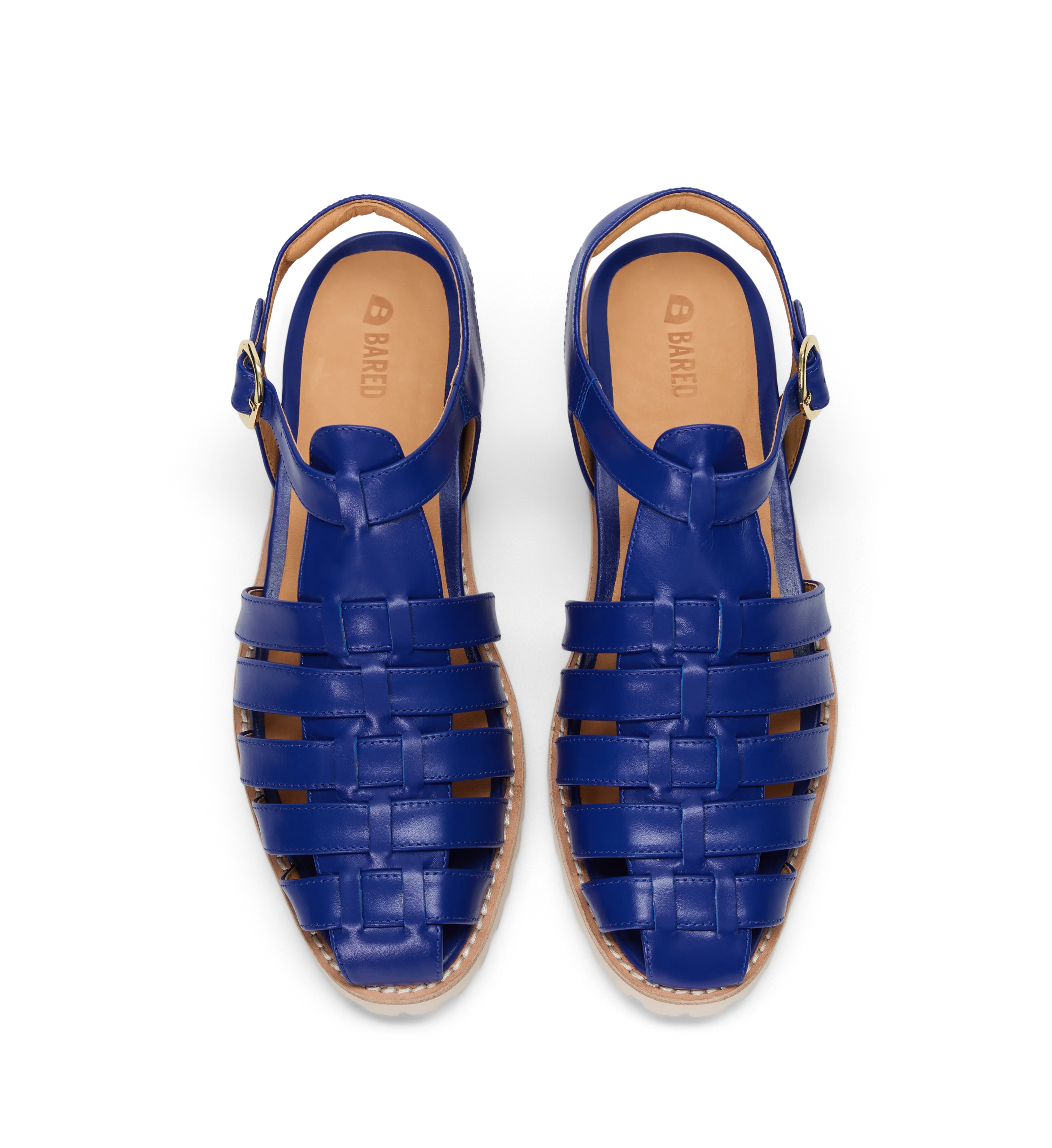 Bittern Electric Blue Leather Casual Flats