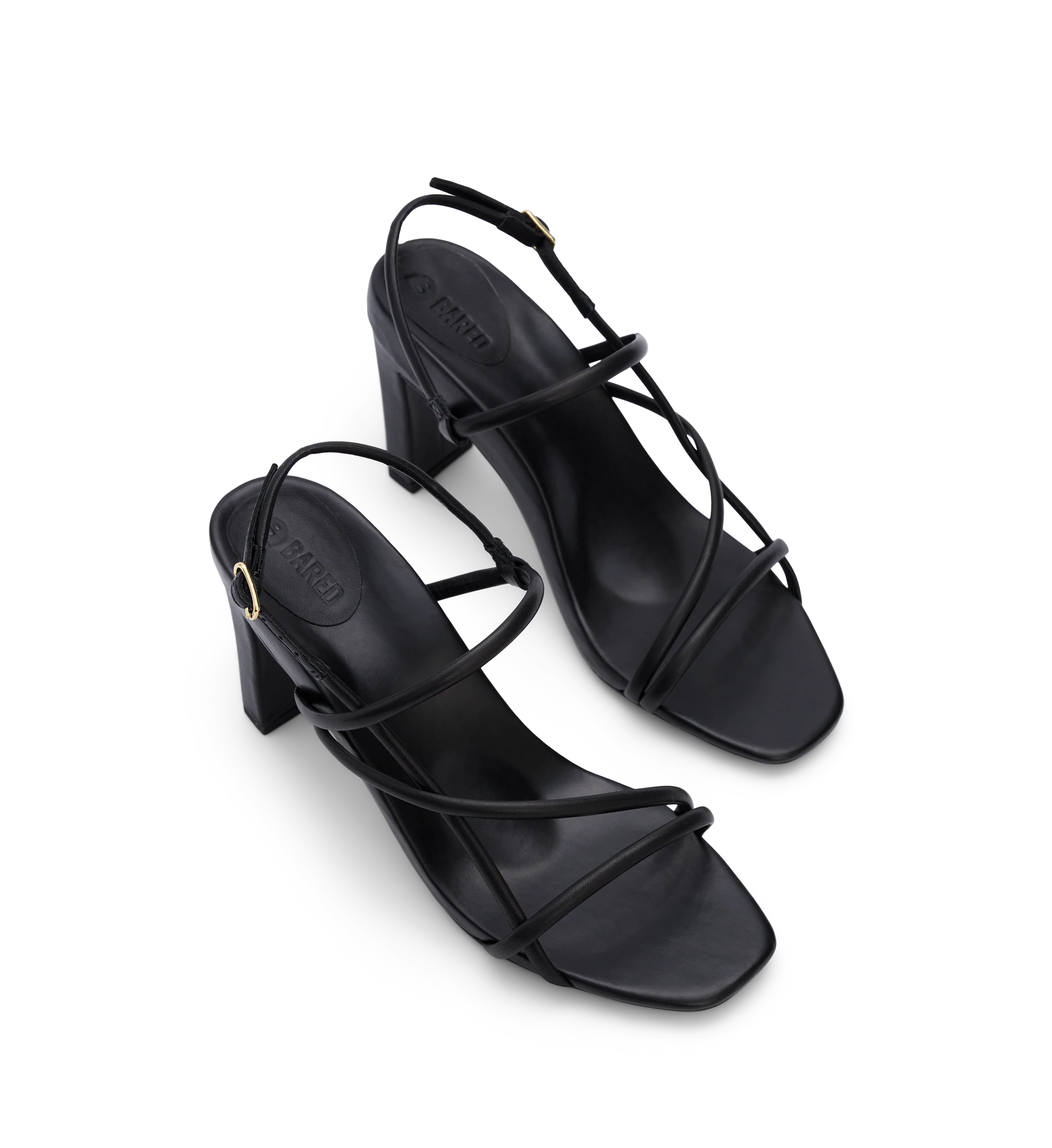 Godwit Black Leather High Heels