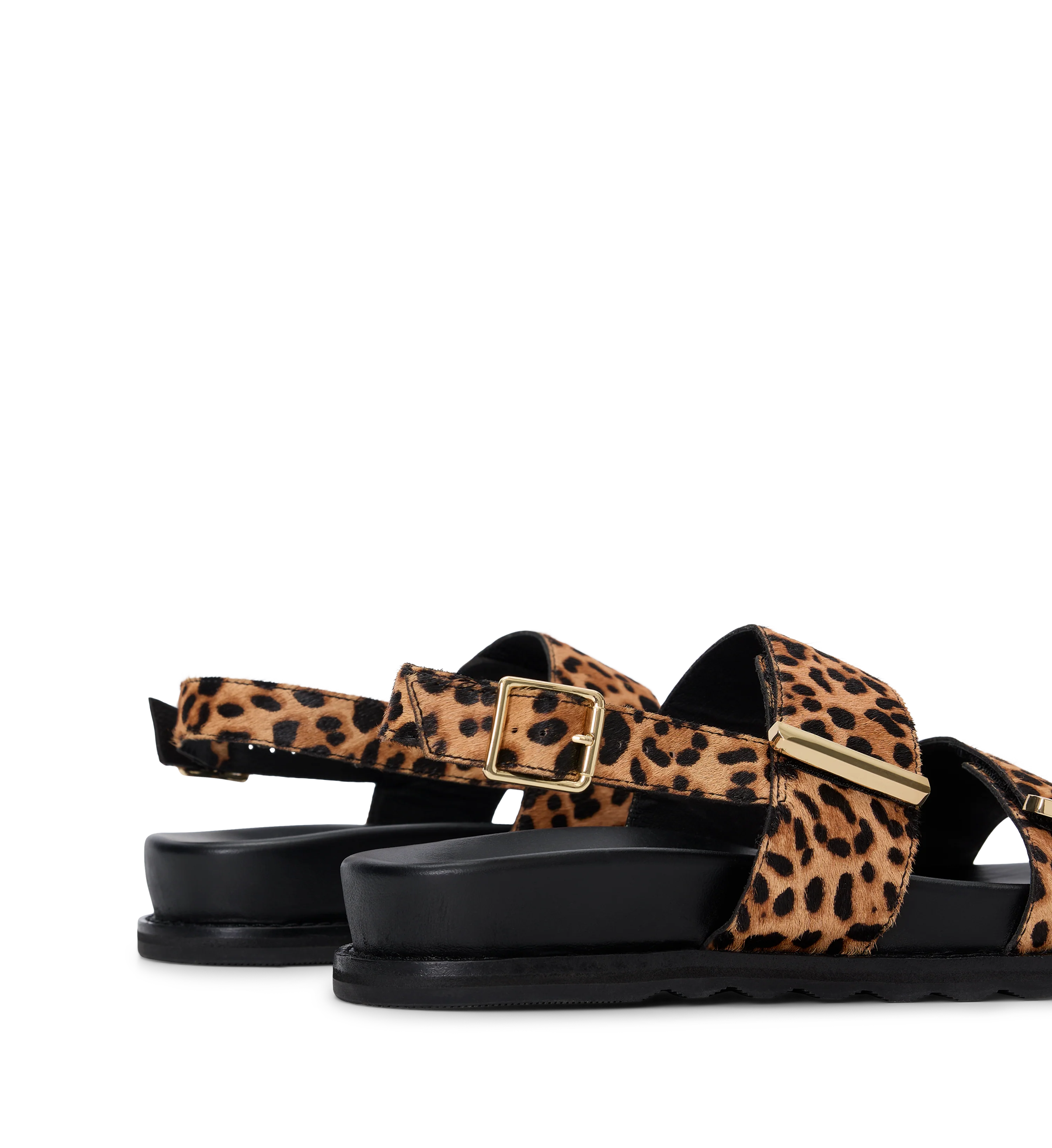 Goura Leopard Print Calf Hair & Hardware Chunky Sandals