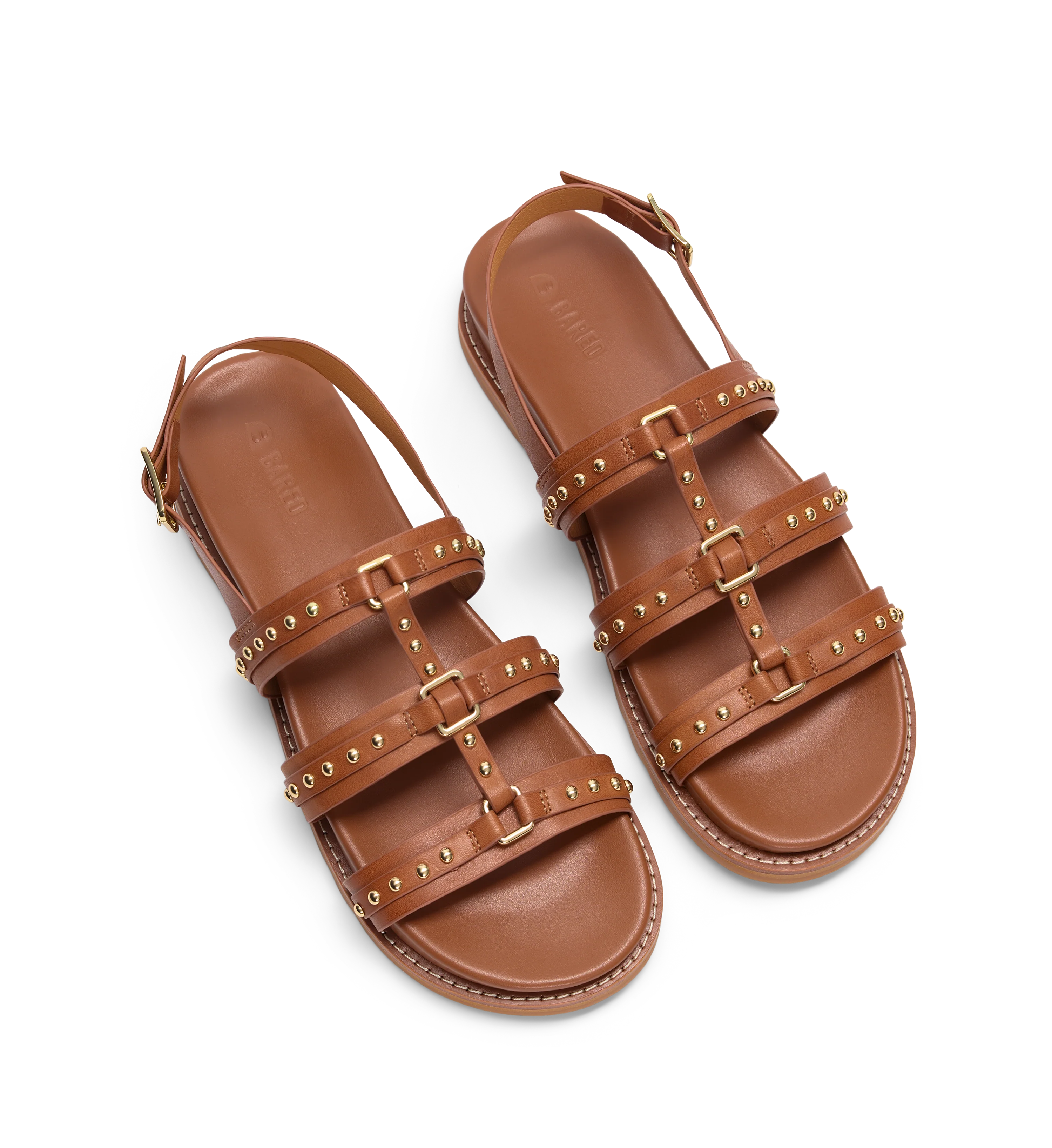 Athene Tan Leather & Hardware Chunky Sandals