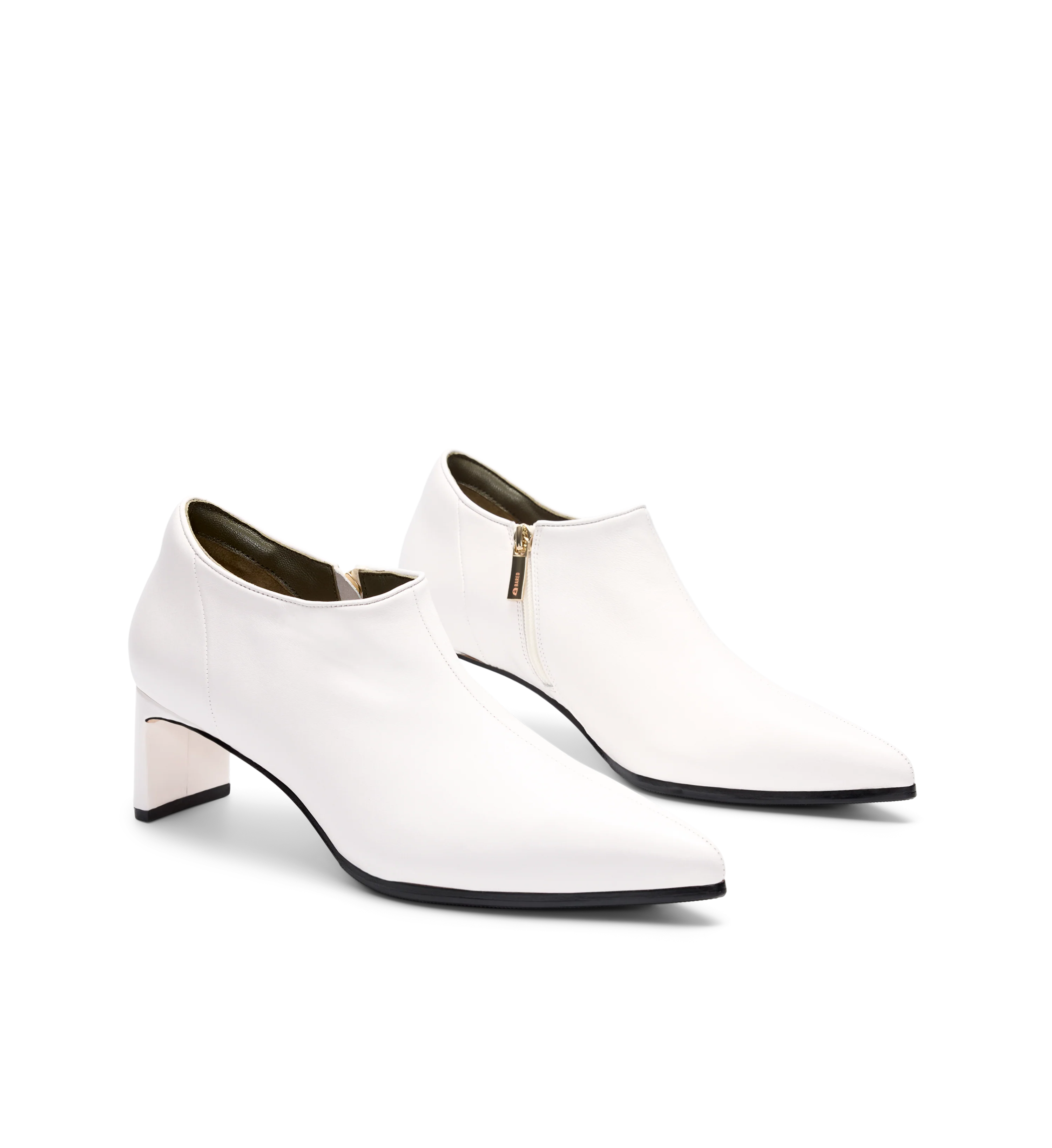Habia White Leather Flat Boots
