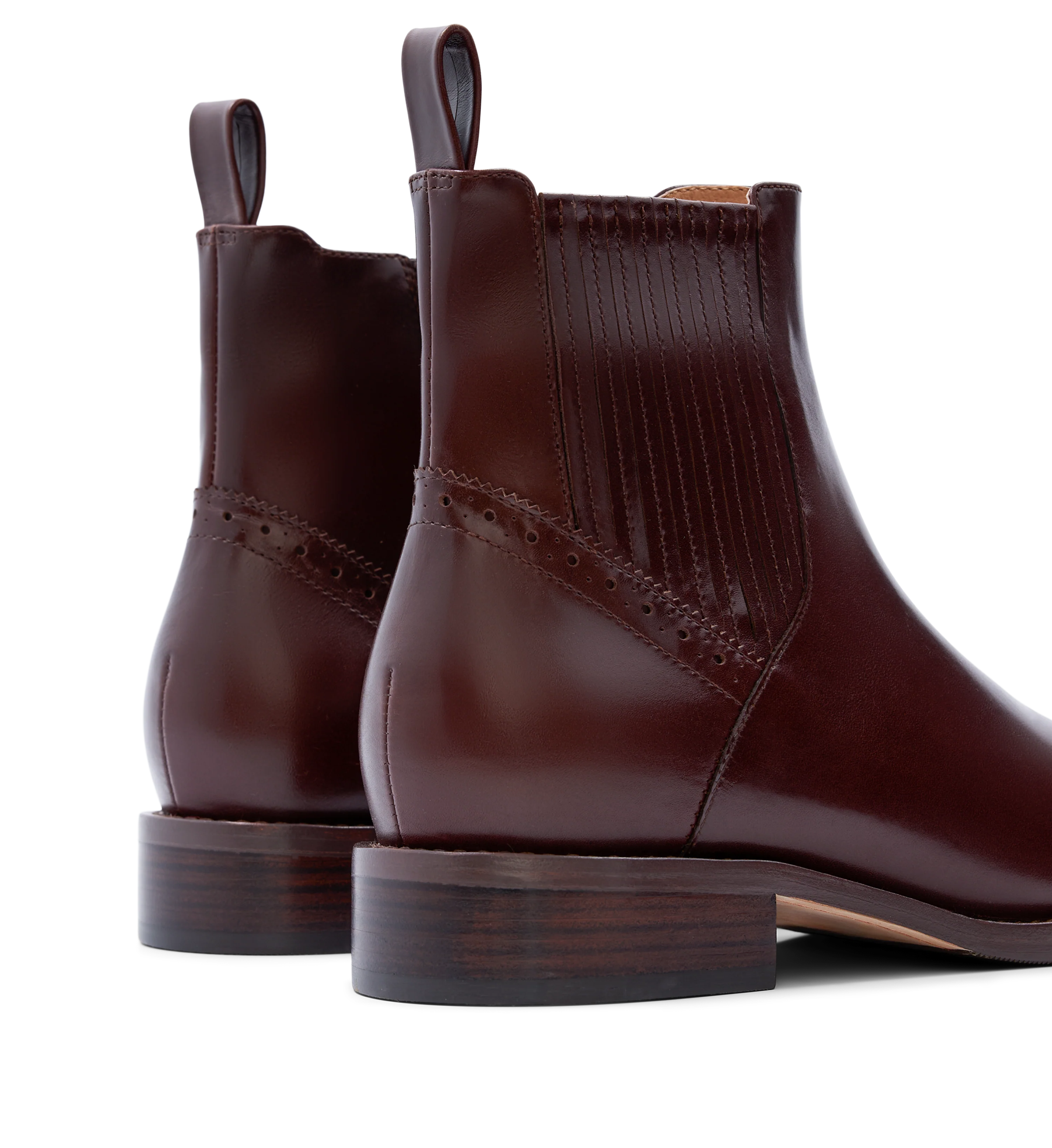 Tomtit Dark Oak Boxed Leather Flat Boots