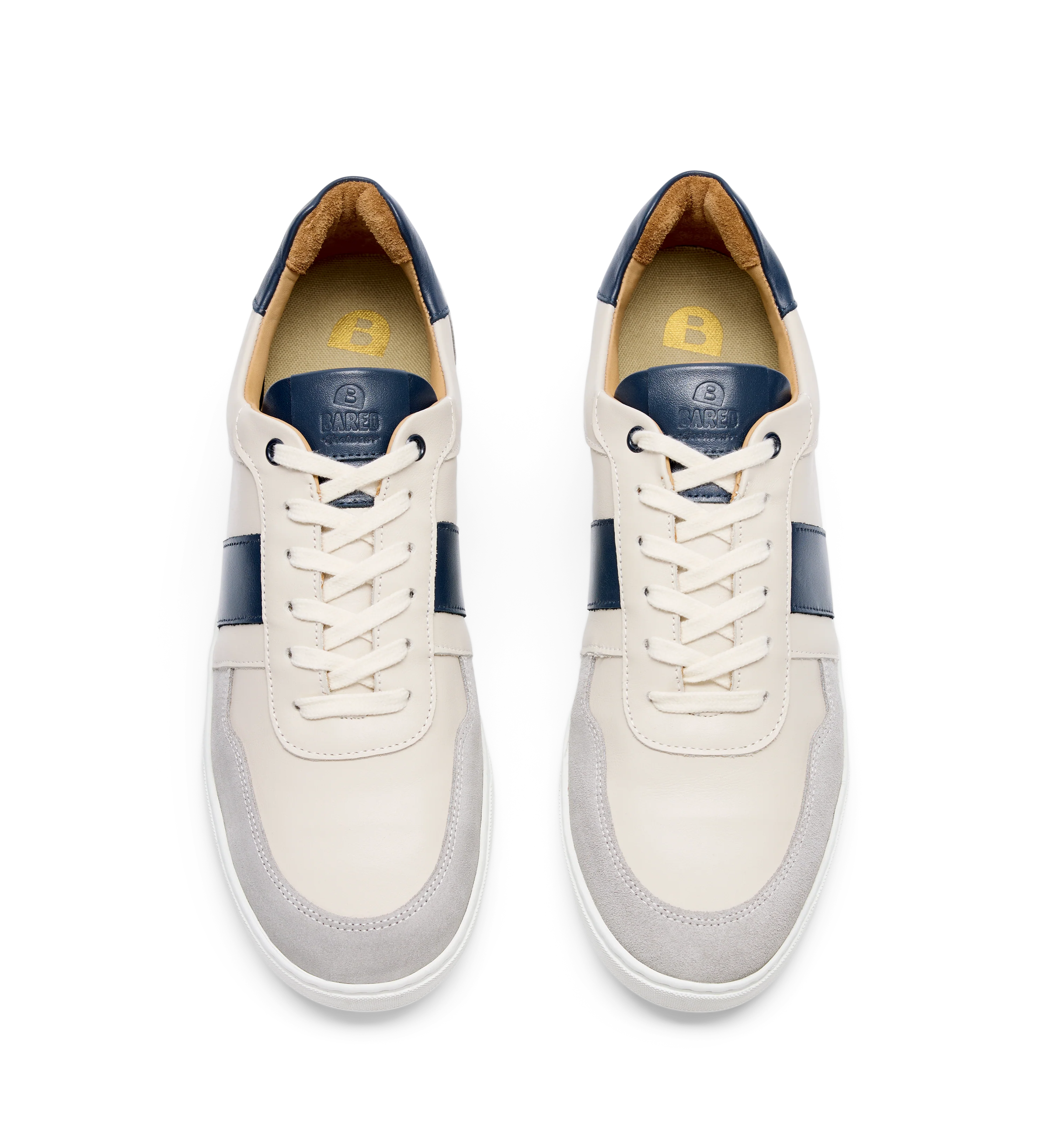 Caesium Ecru & Navy Leather Men's Sneakers