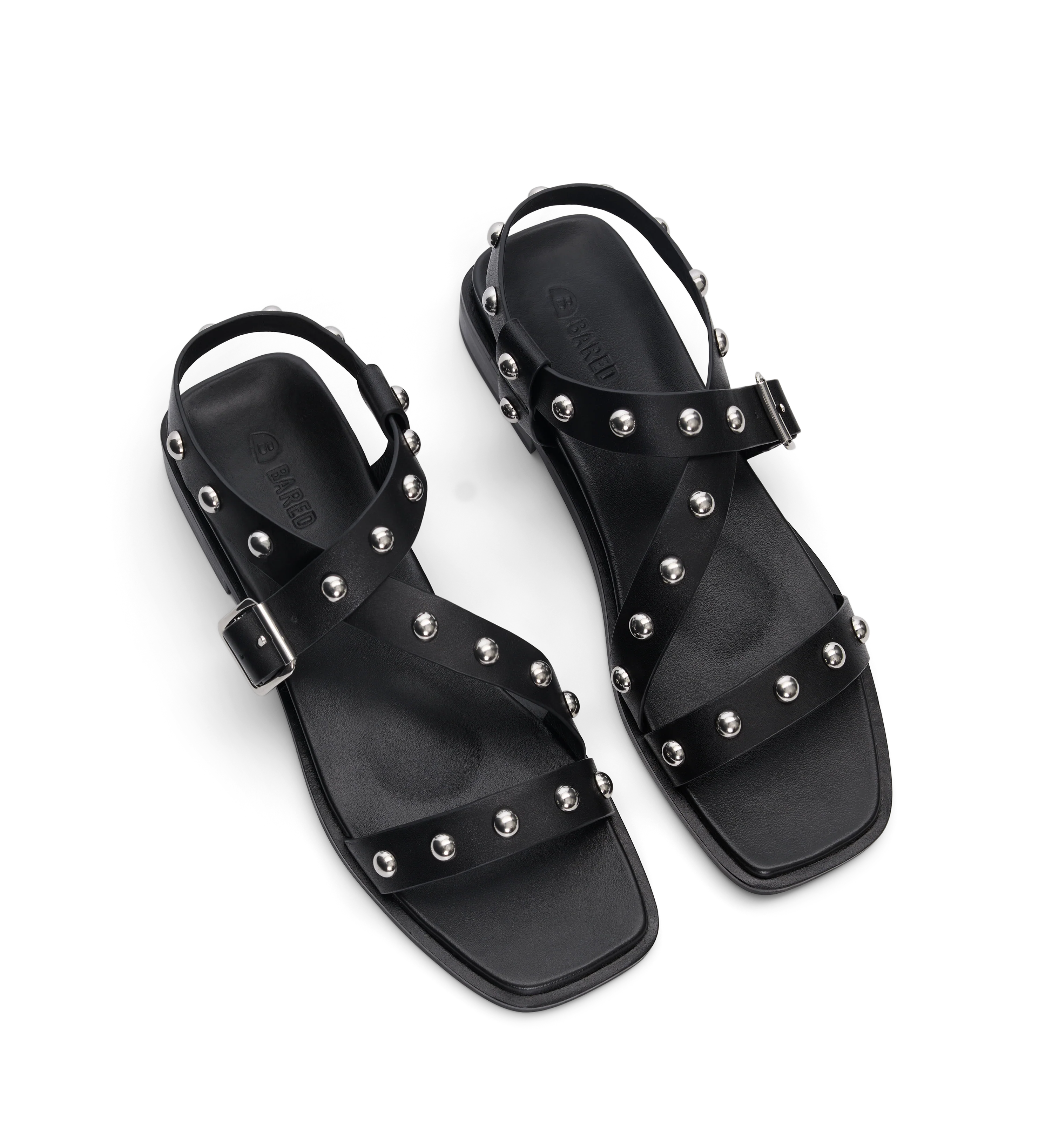 Auk Black Leather & Hardware Sandals