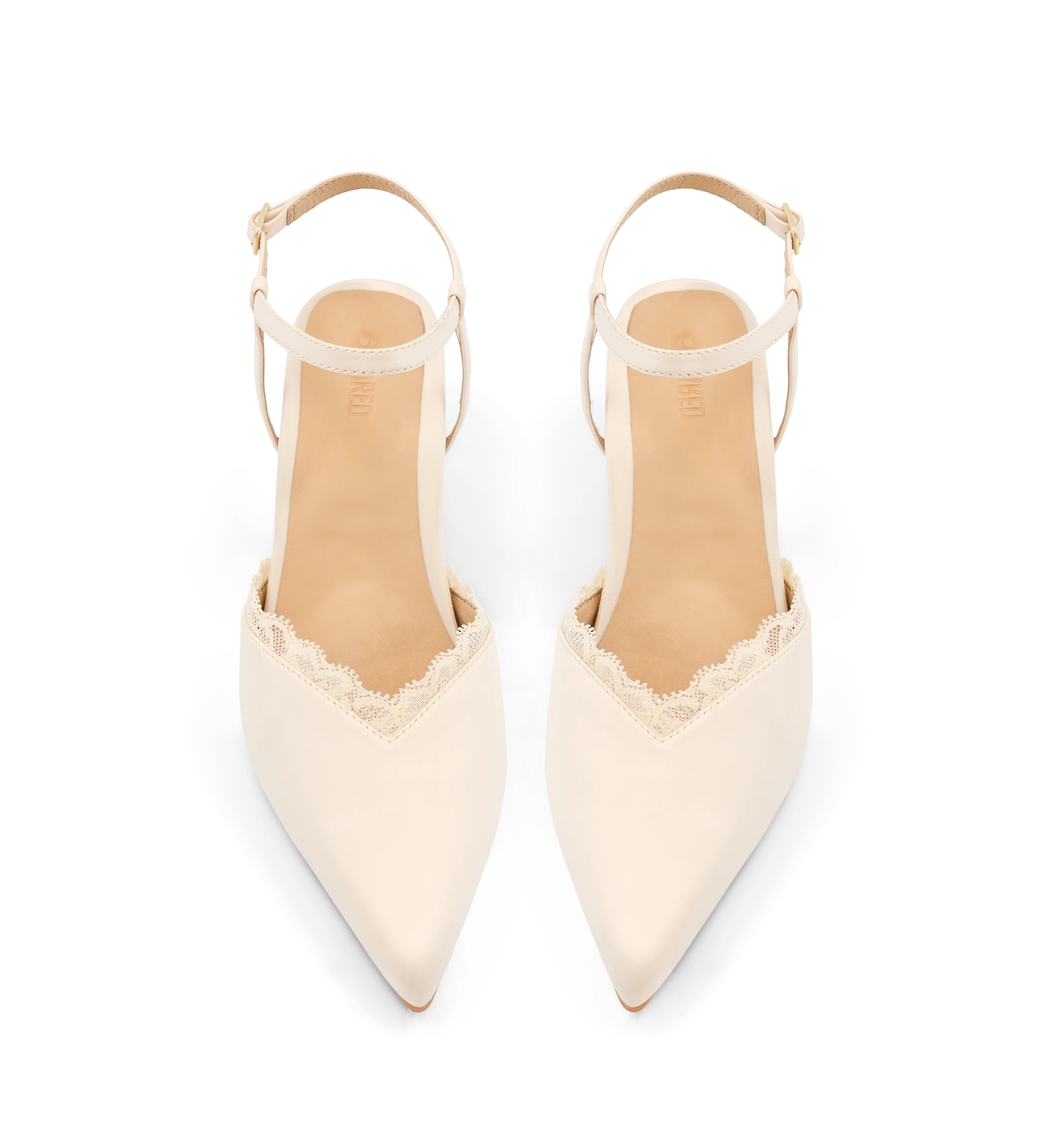 Whinchat Ivory Satin Low Heels