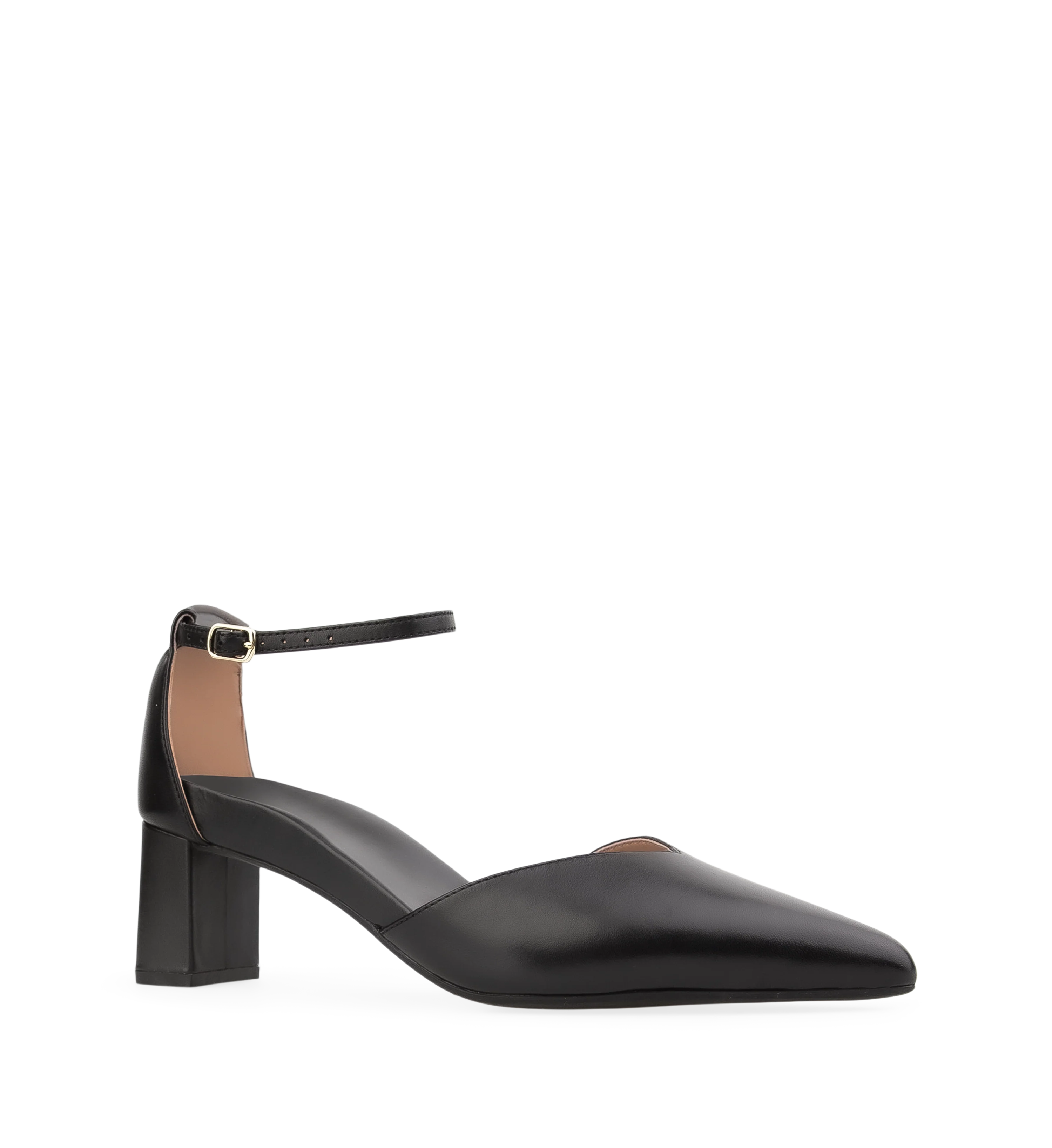 Buteo Black Leather Low Heels