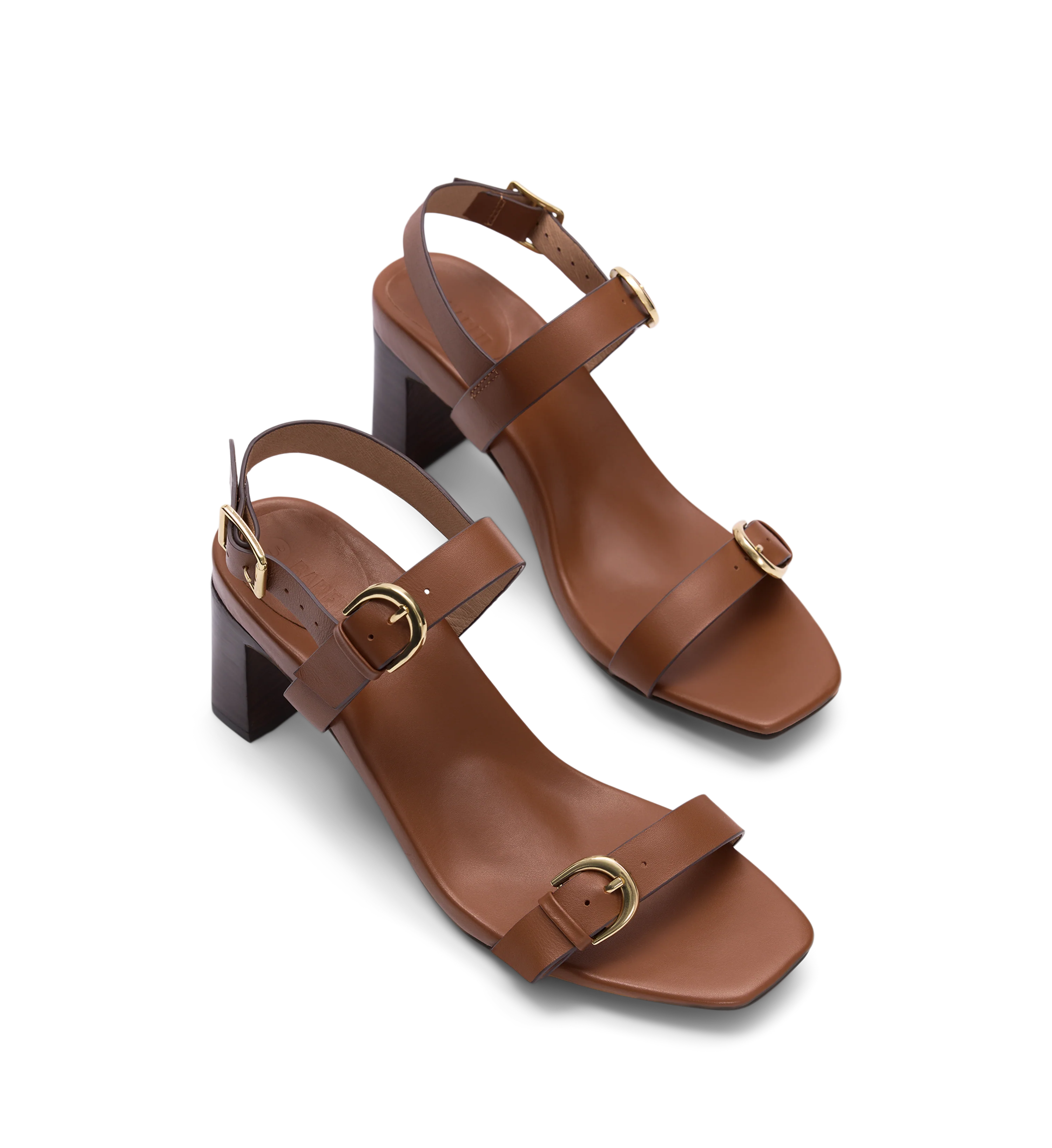 Vidua Tan Leather Low Heels