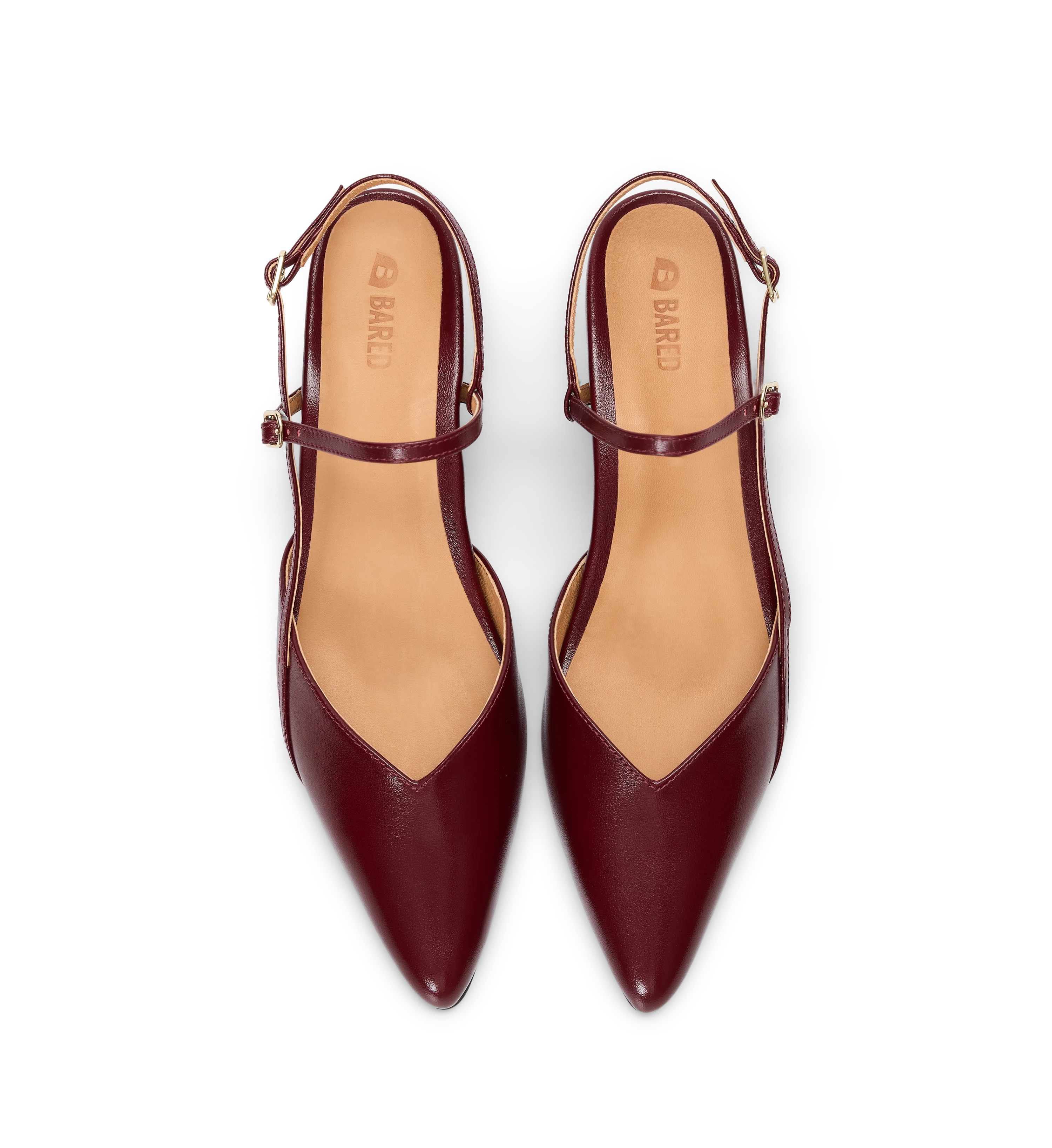 Nene 2 Dark Cherry Red Leather Low Heels