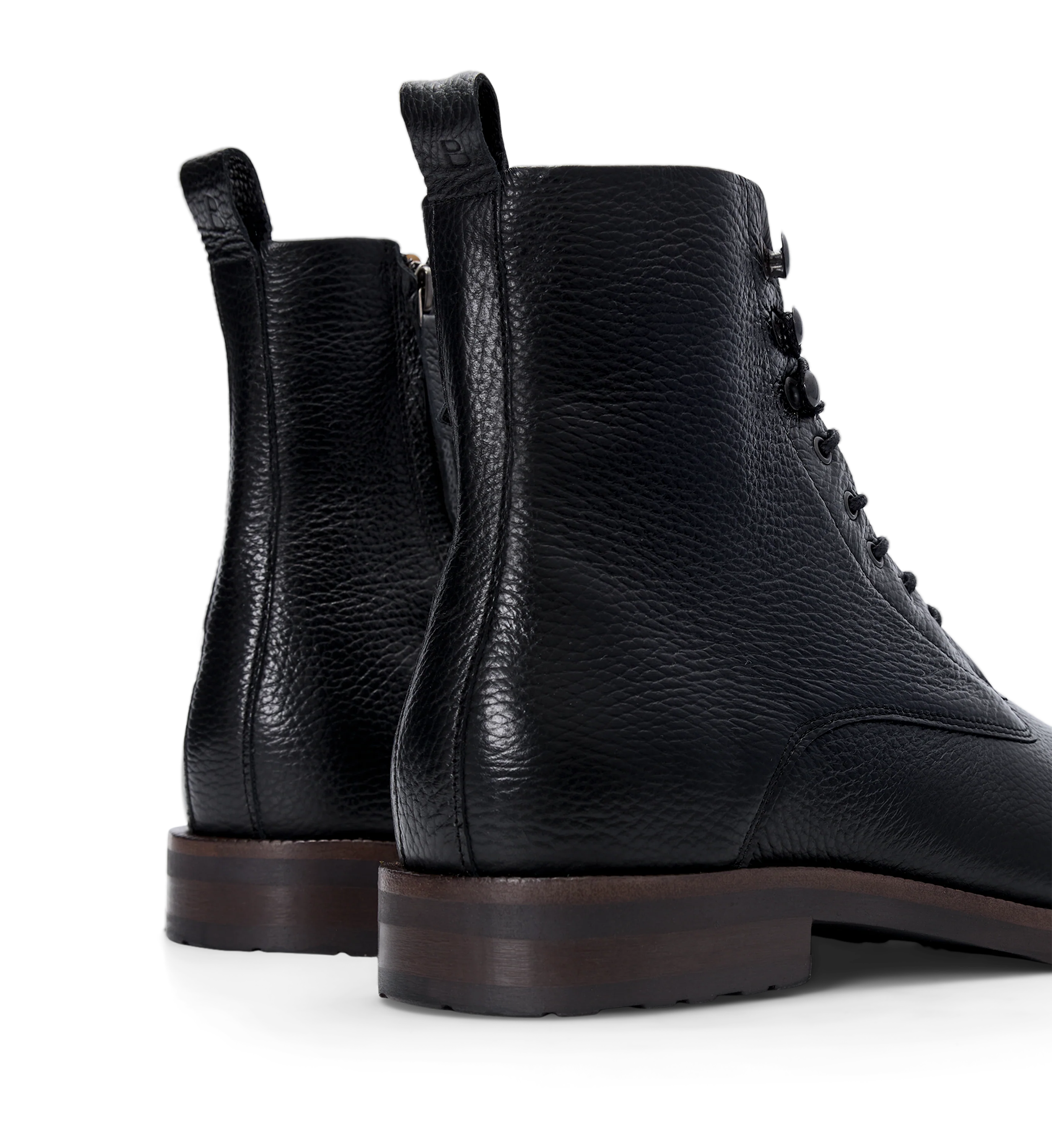 Argon Black Pebbled Leather Boots