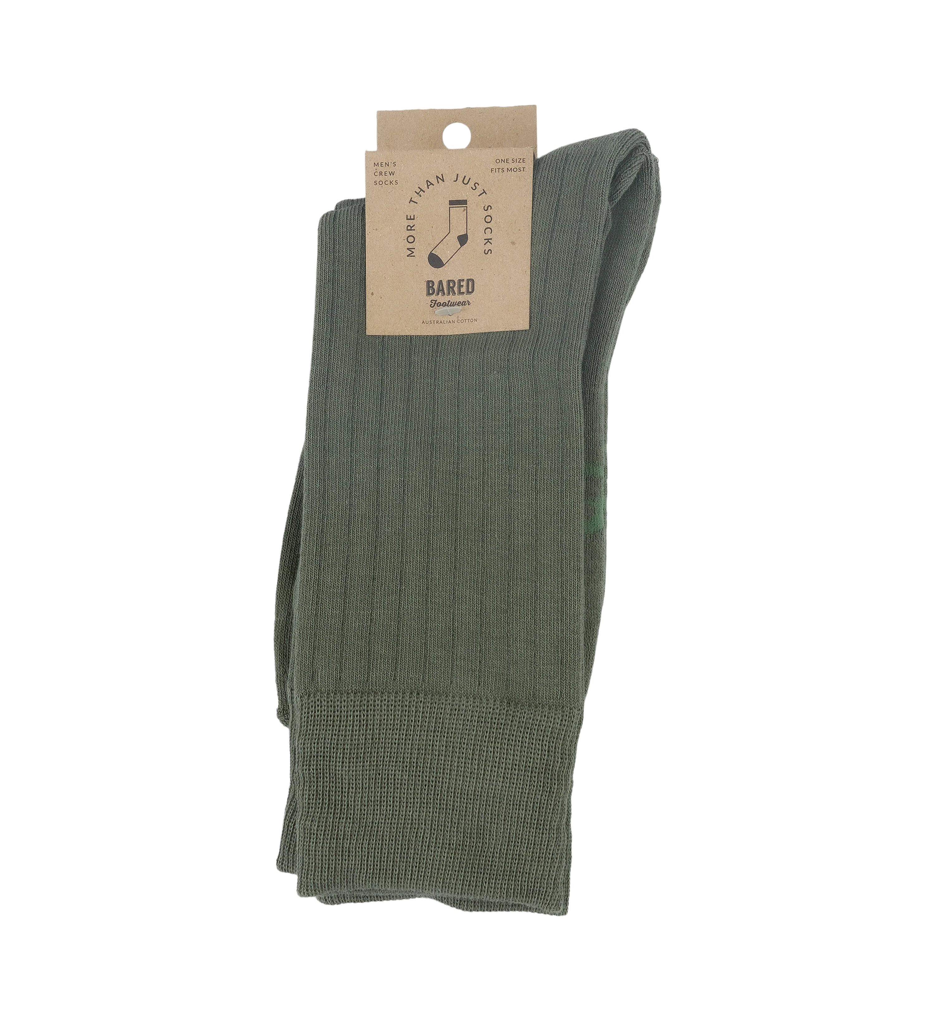 Mens Crew Socks 2pk Khaki Cotton Blend