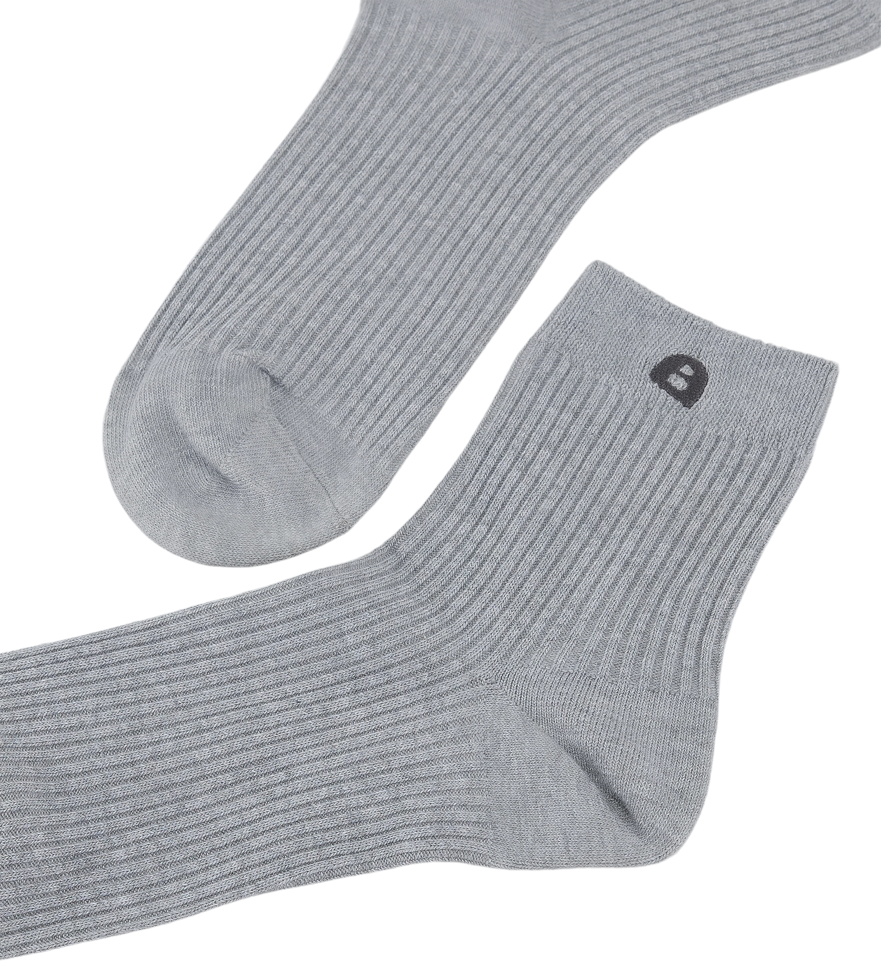 Womens Sneaker Socks 2pk Grey Marle Cotton Blend