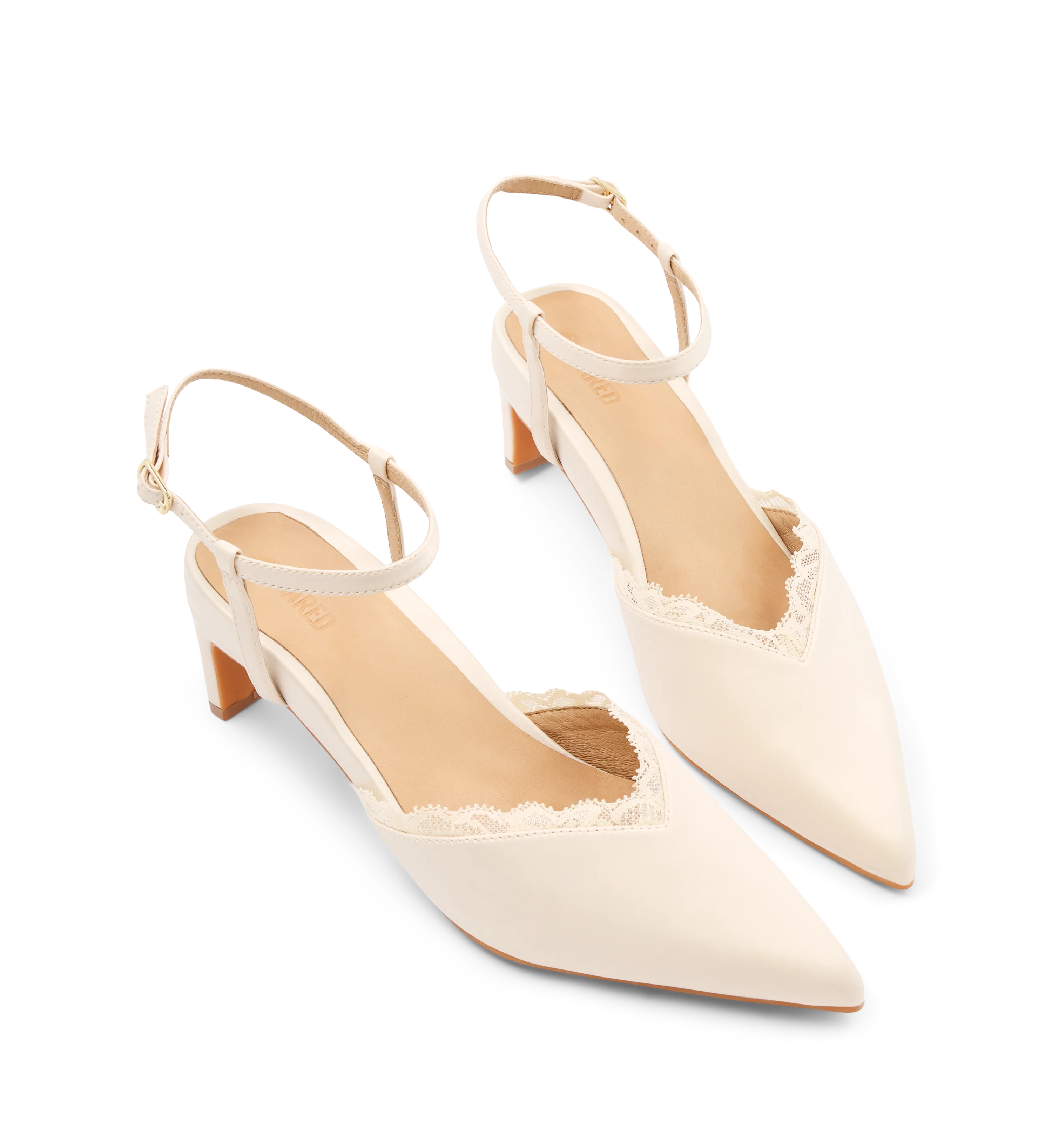 Whinchat Ivory Satin Low Heels