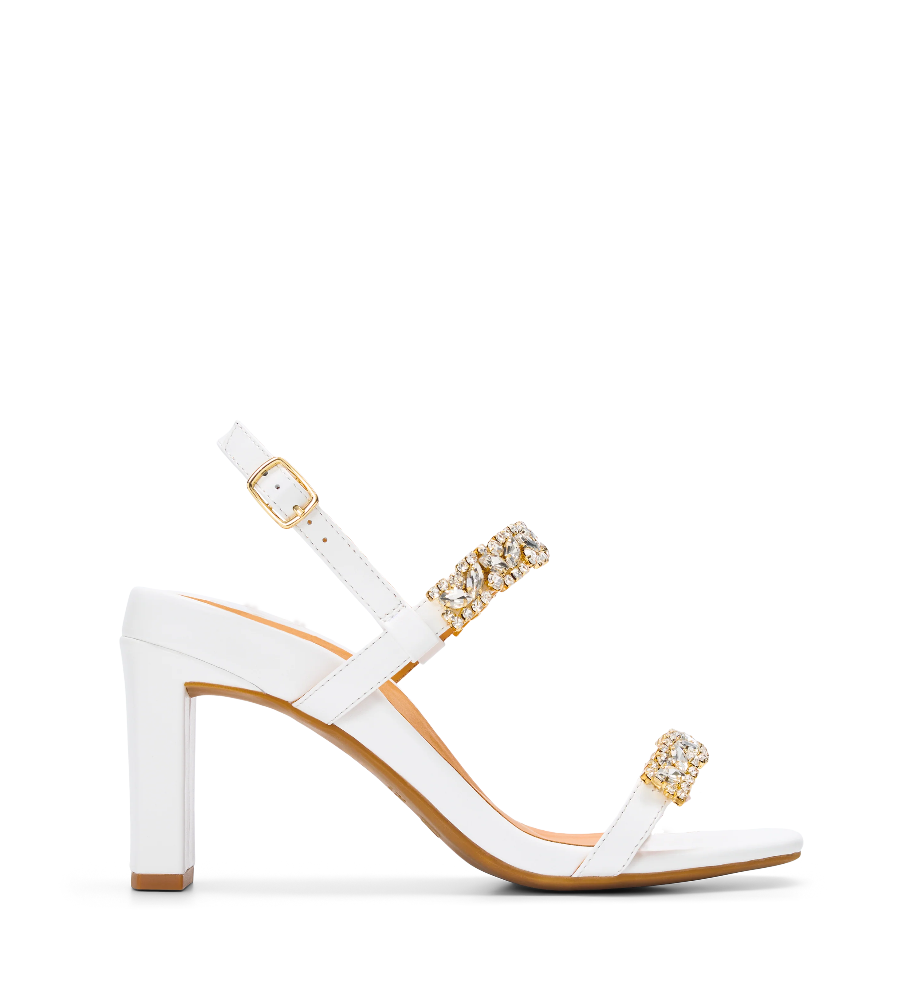 Chilia White Leather & Hardware High Heels