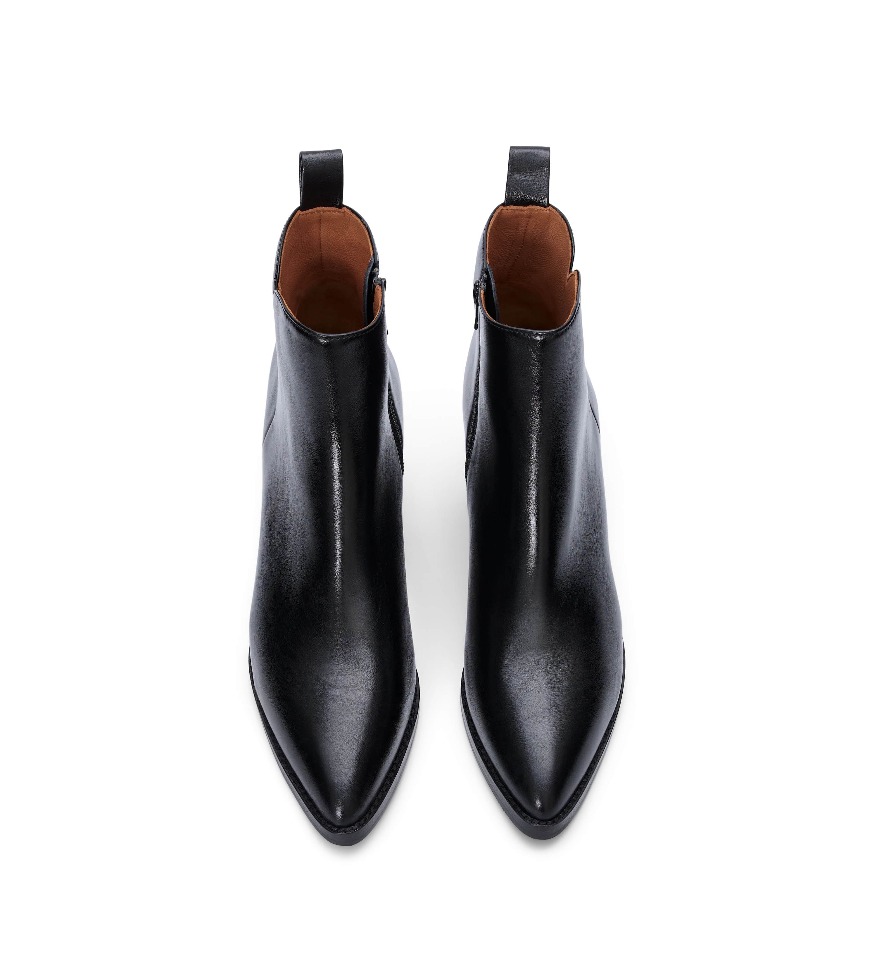 Awlbill Black Leather Heeled Boots