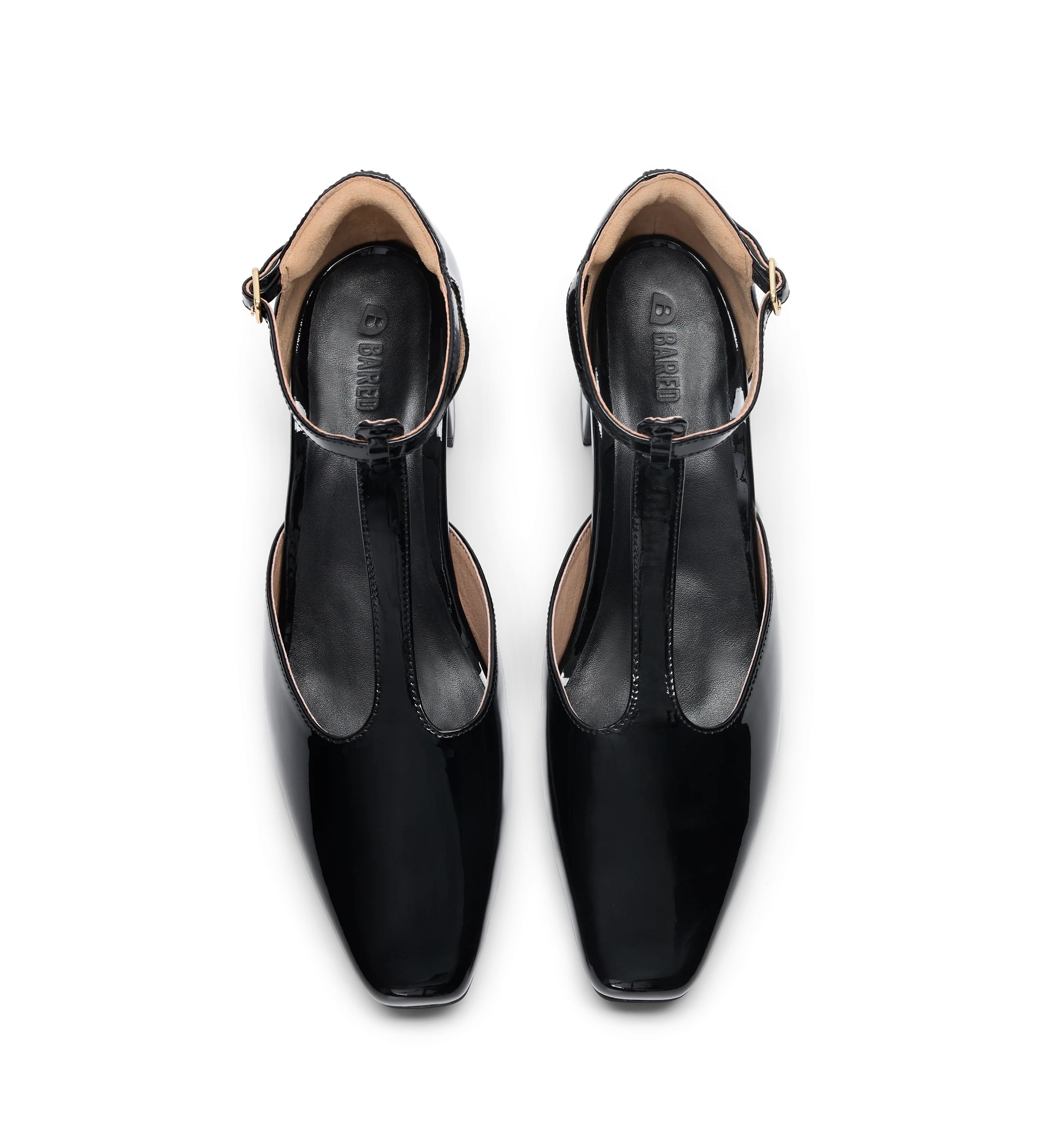 Grosbeak Black Patent Leather Low Heels