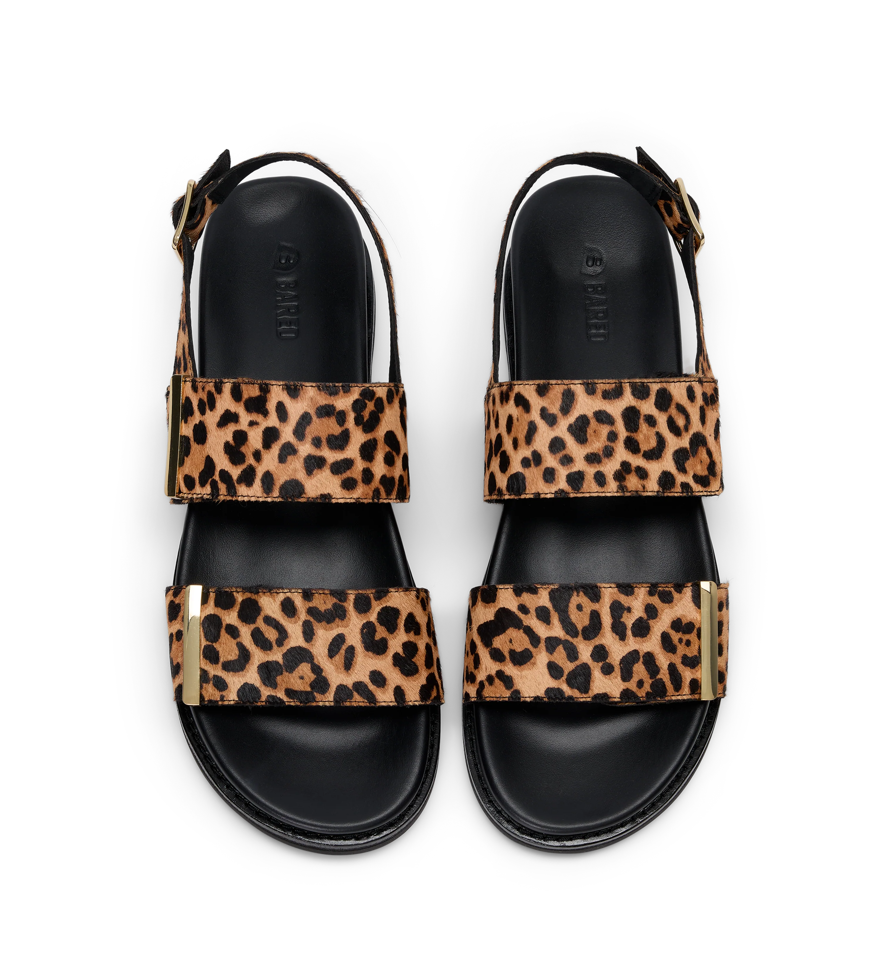Goura Leopard Print Calf Hair & Hardware Chunky Sandals
