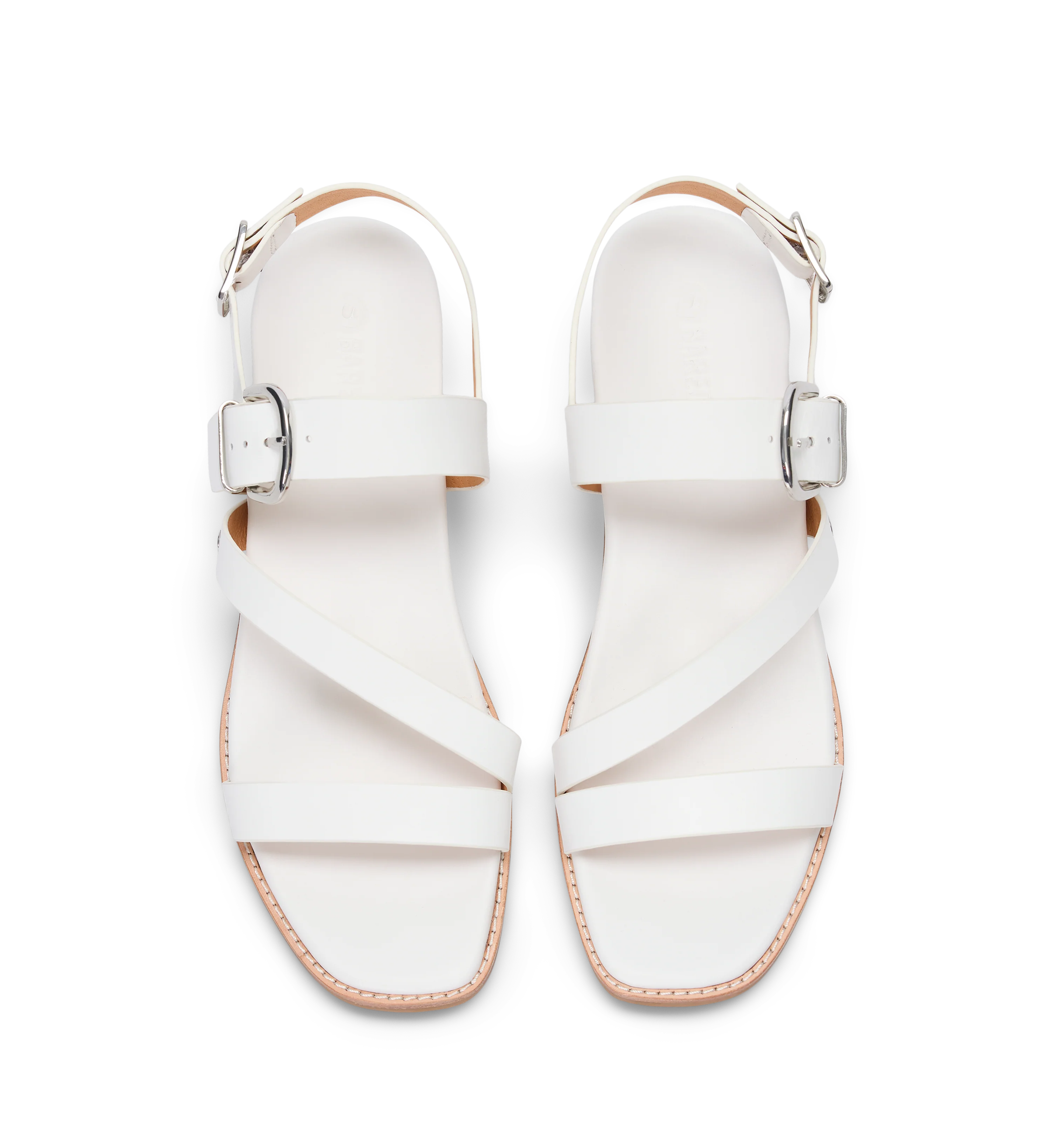 Trumpeter White Leather Sandals