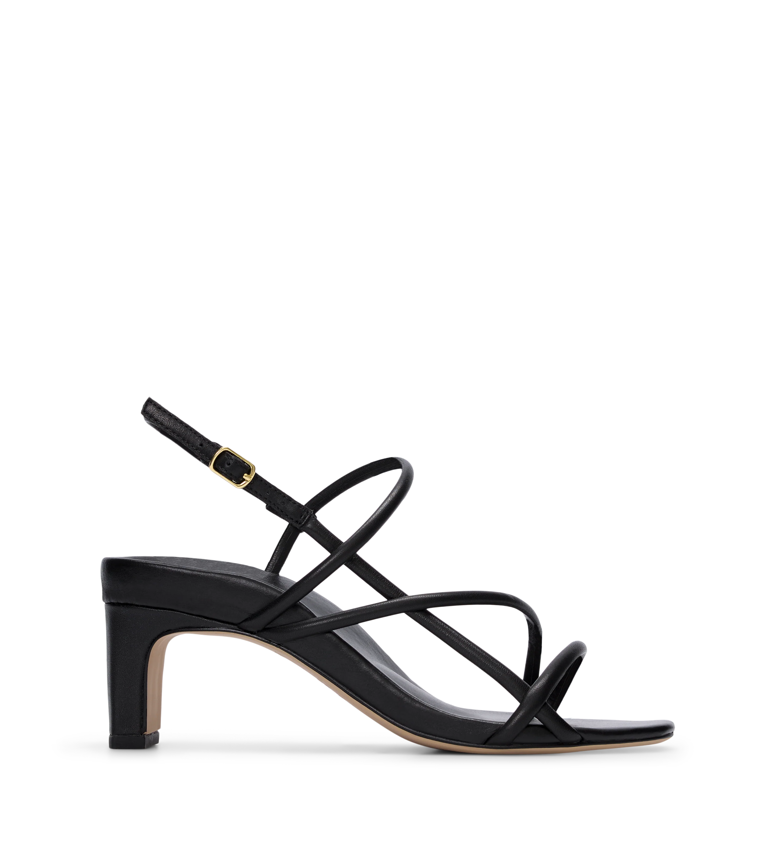 Towhee Black Leather Low Heels