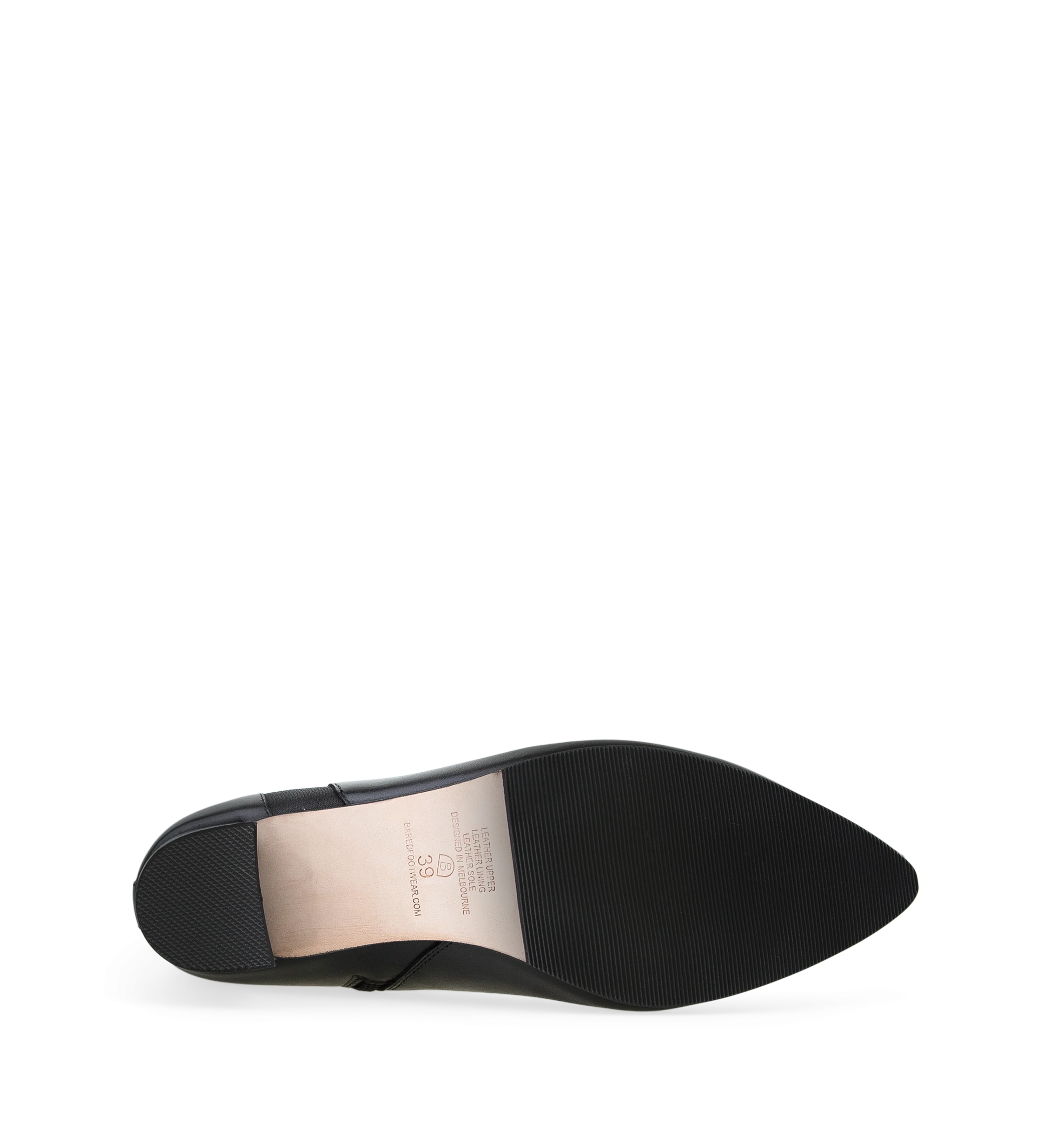 Snowcap Black Leather Heeled Boots