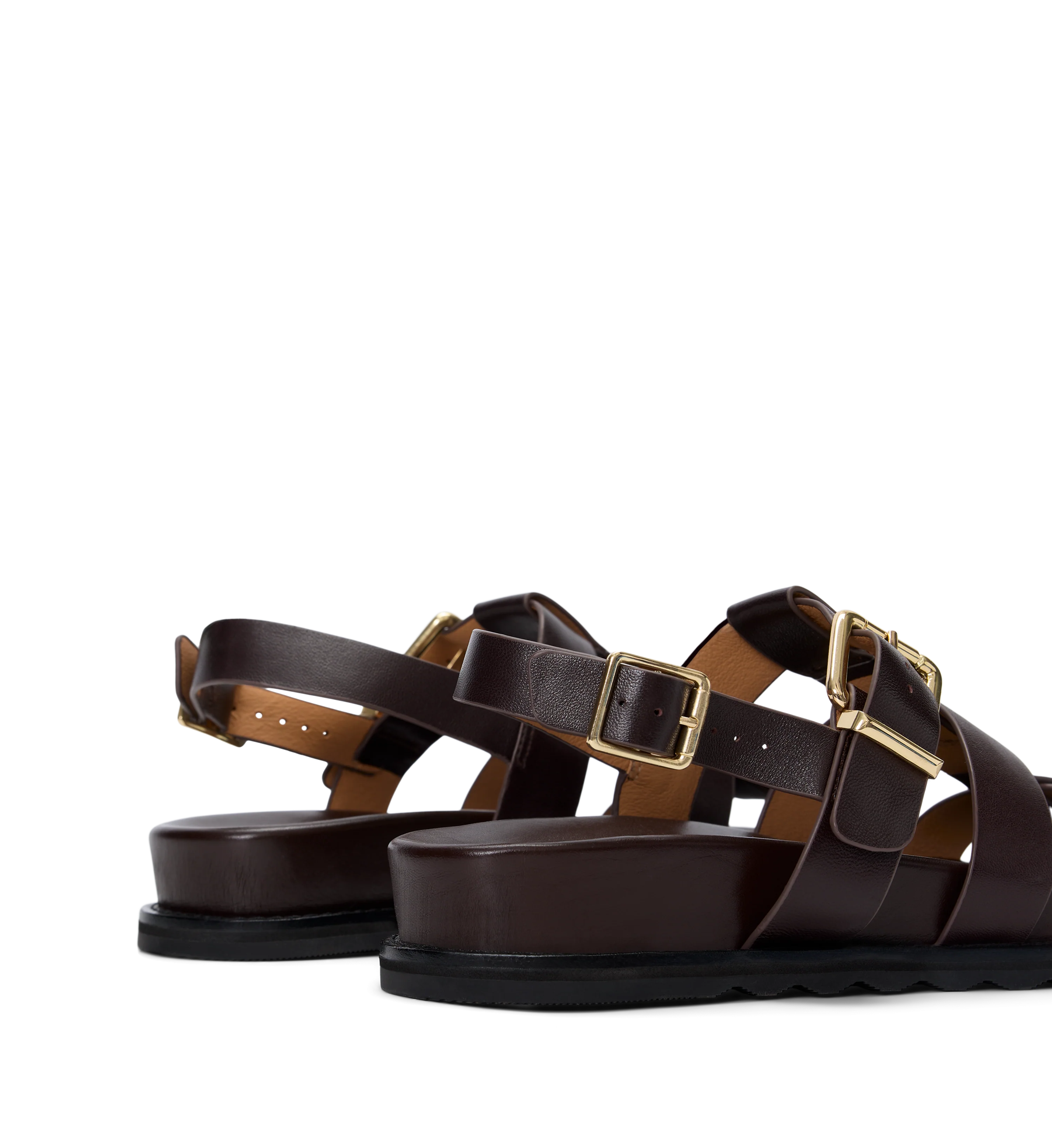 Anser Chocolate Brown Leather Chunky Sandals