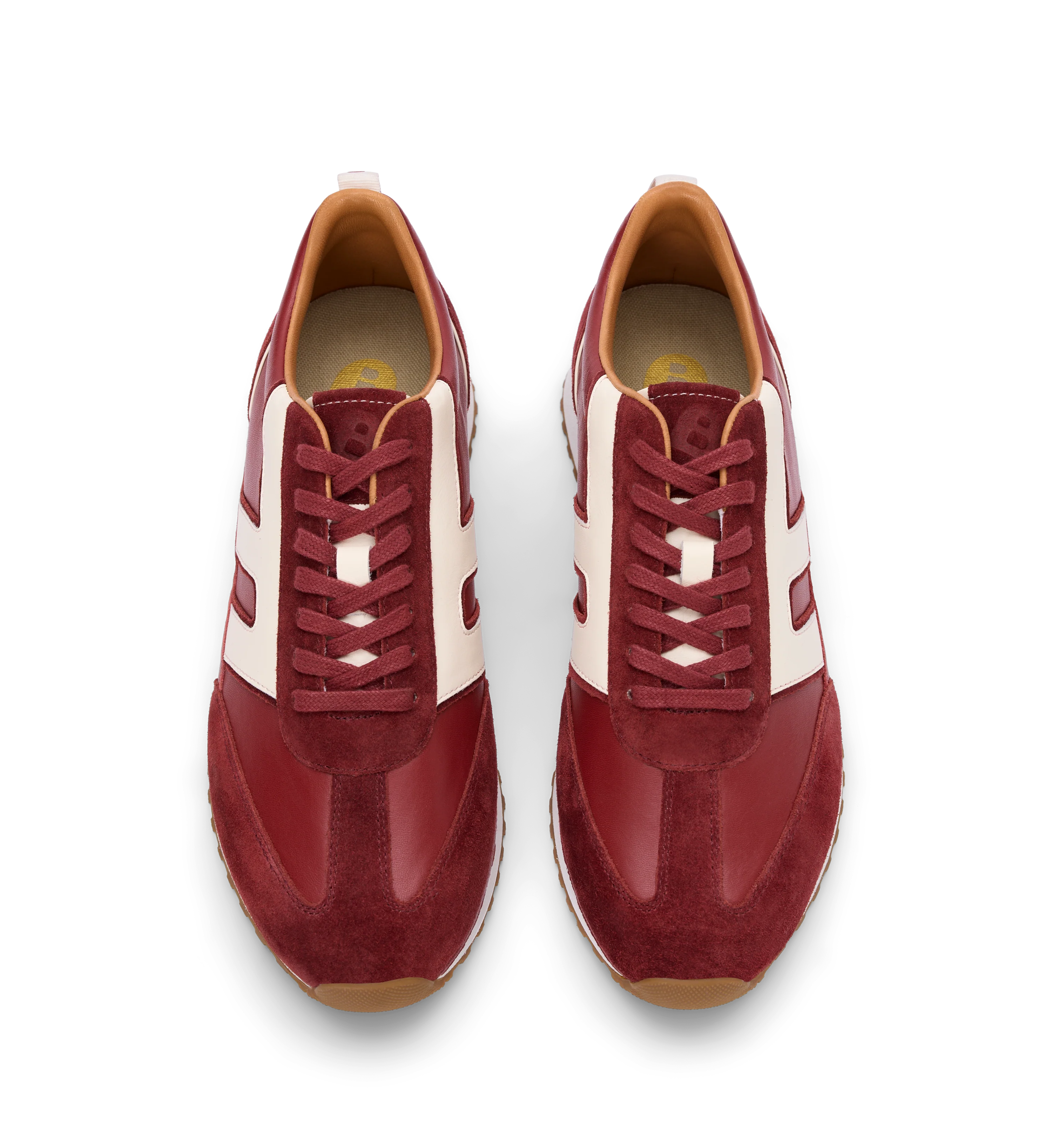 Stork Red Leather & Suede Sneakers