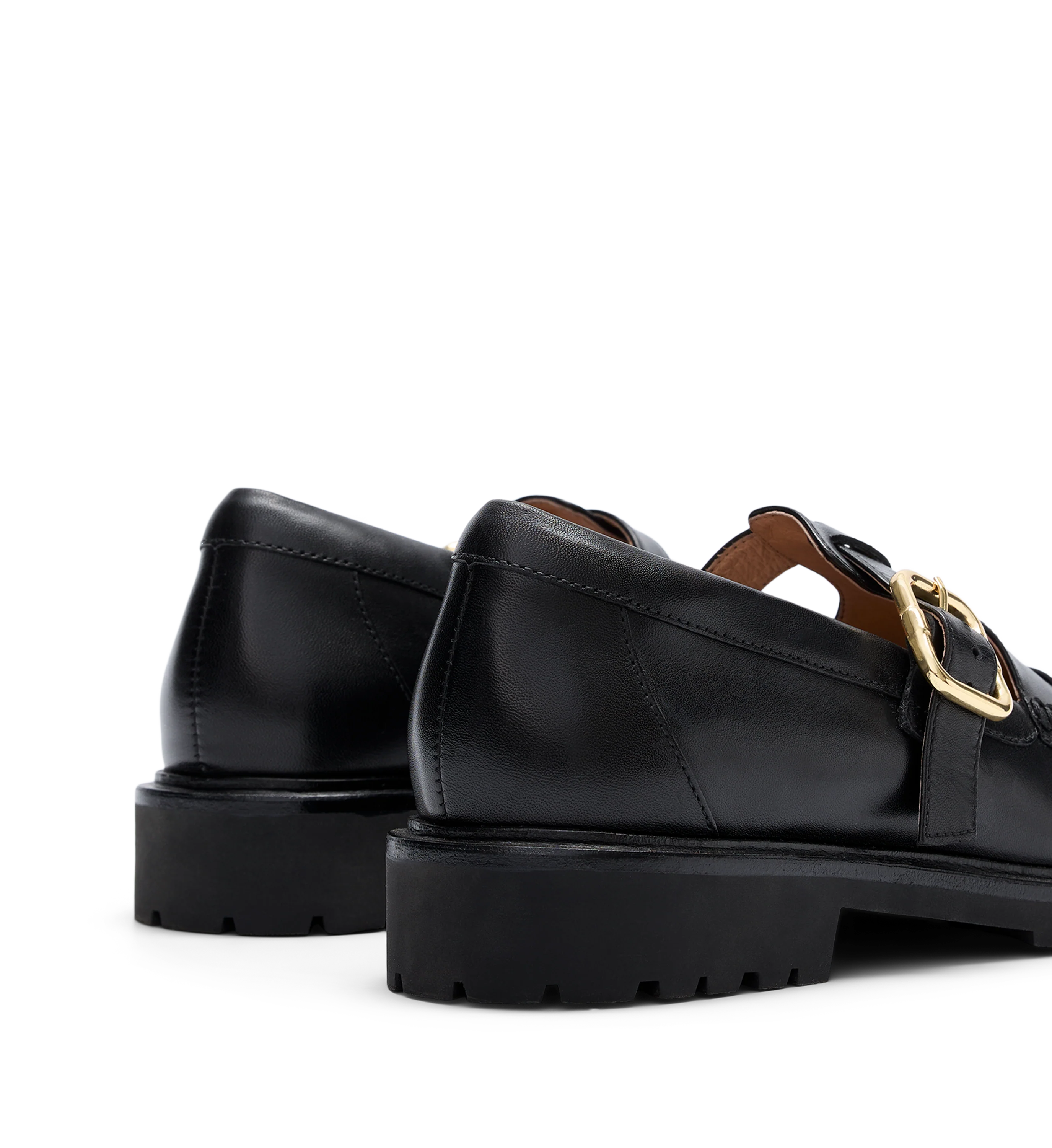 Emutail Black Leather Loafers