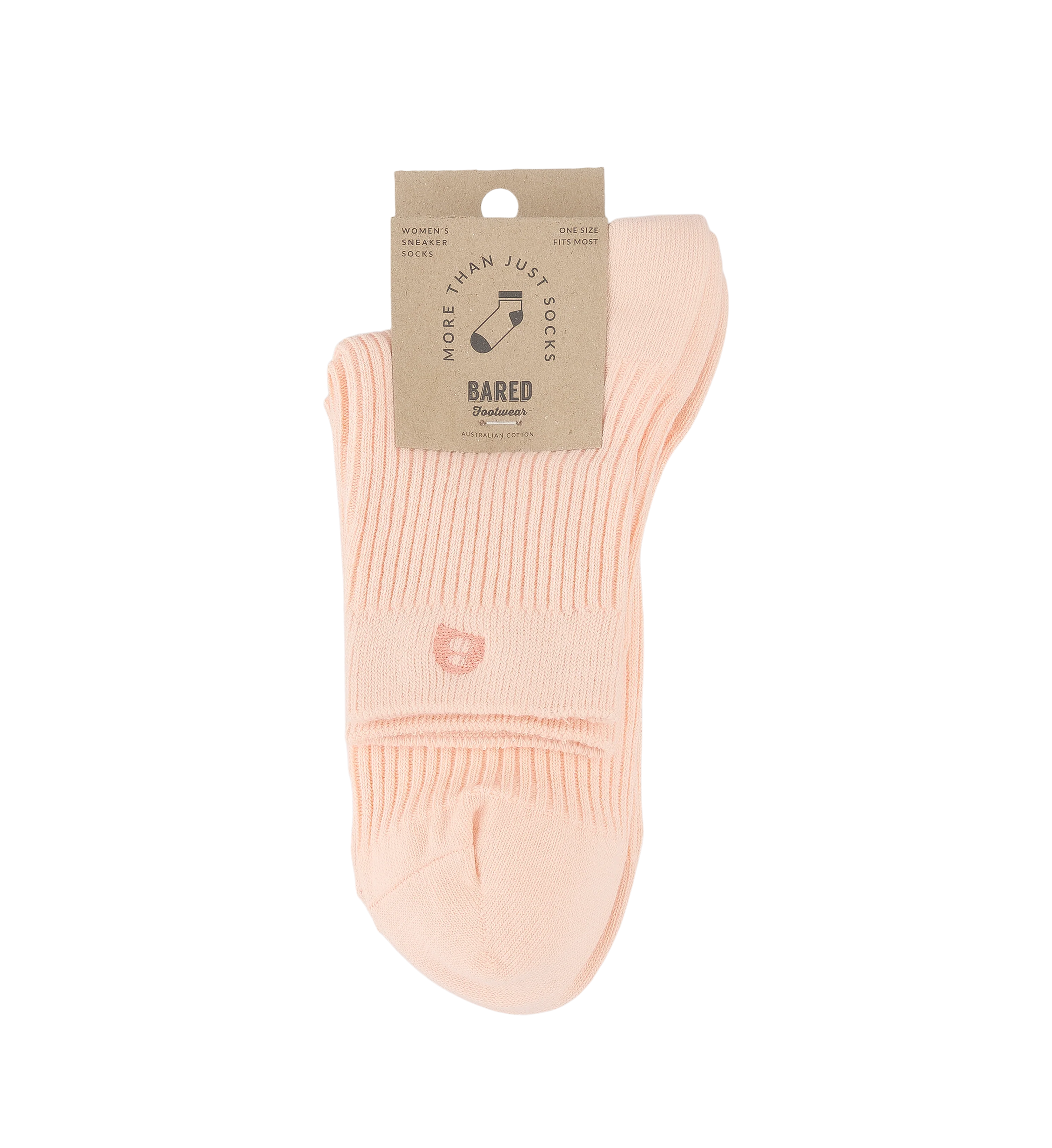 Womens Sneaker Socks 2pk Peach Cotton Blend
