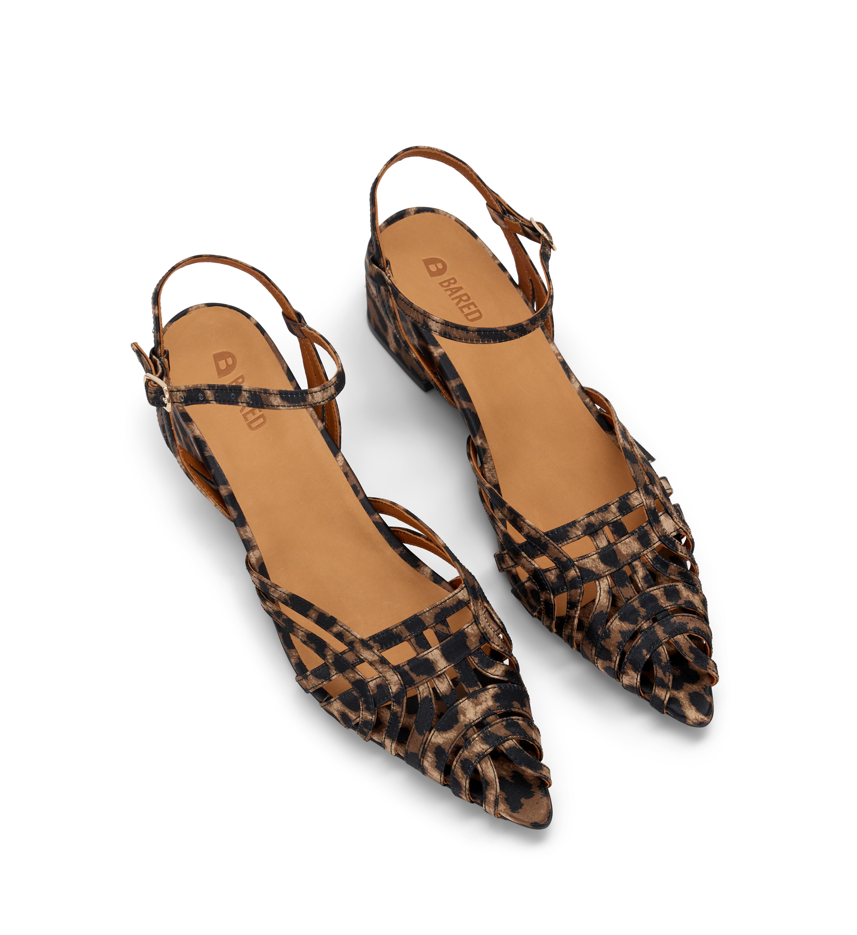 Ratite Leopard Print Satin Casual Heels