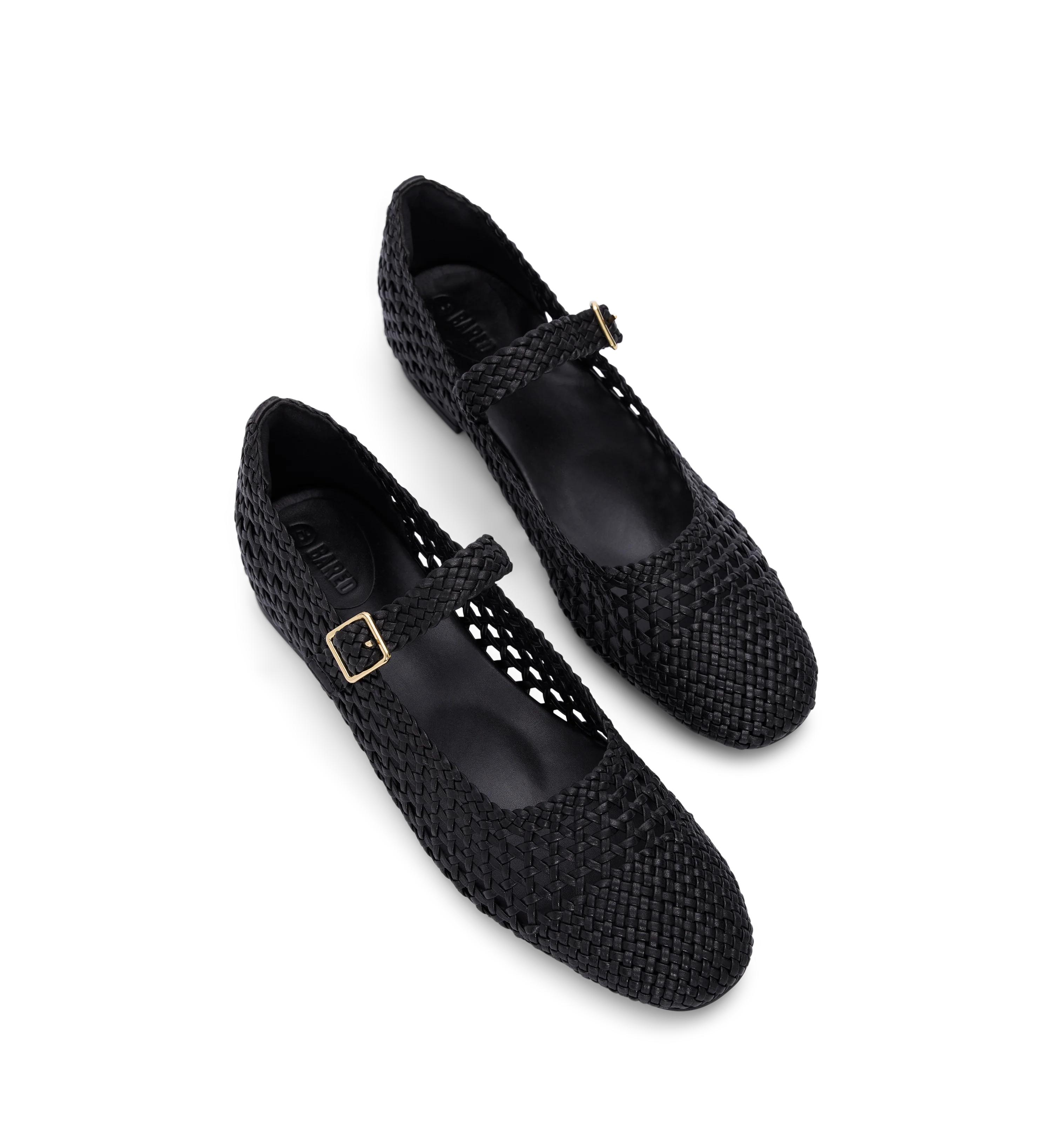 Whip Black Braided Leather Ballet Flats