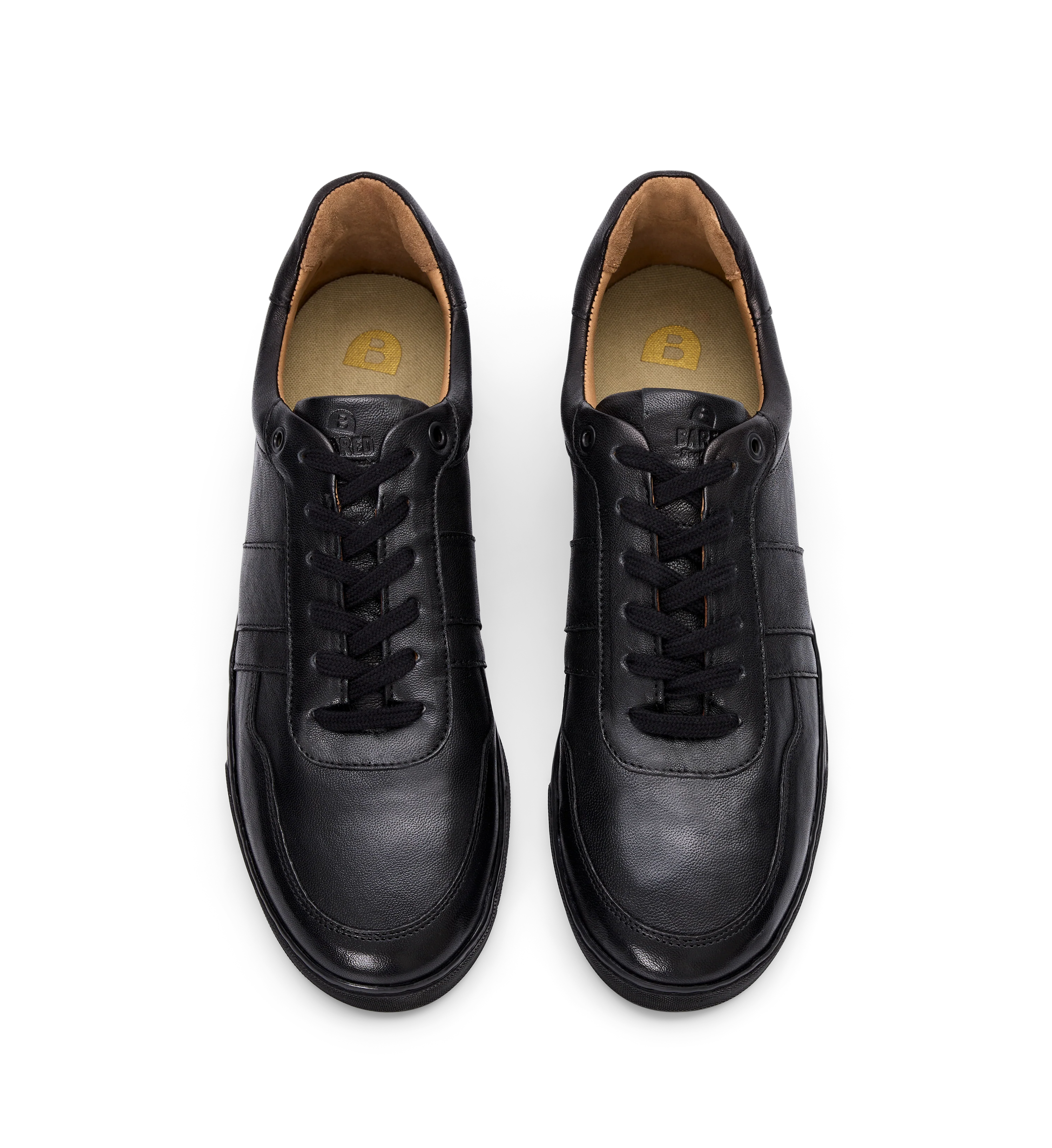 Caesium Black Leather & Black Sole Men's Sneakers