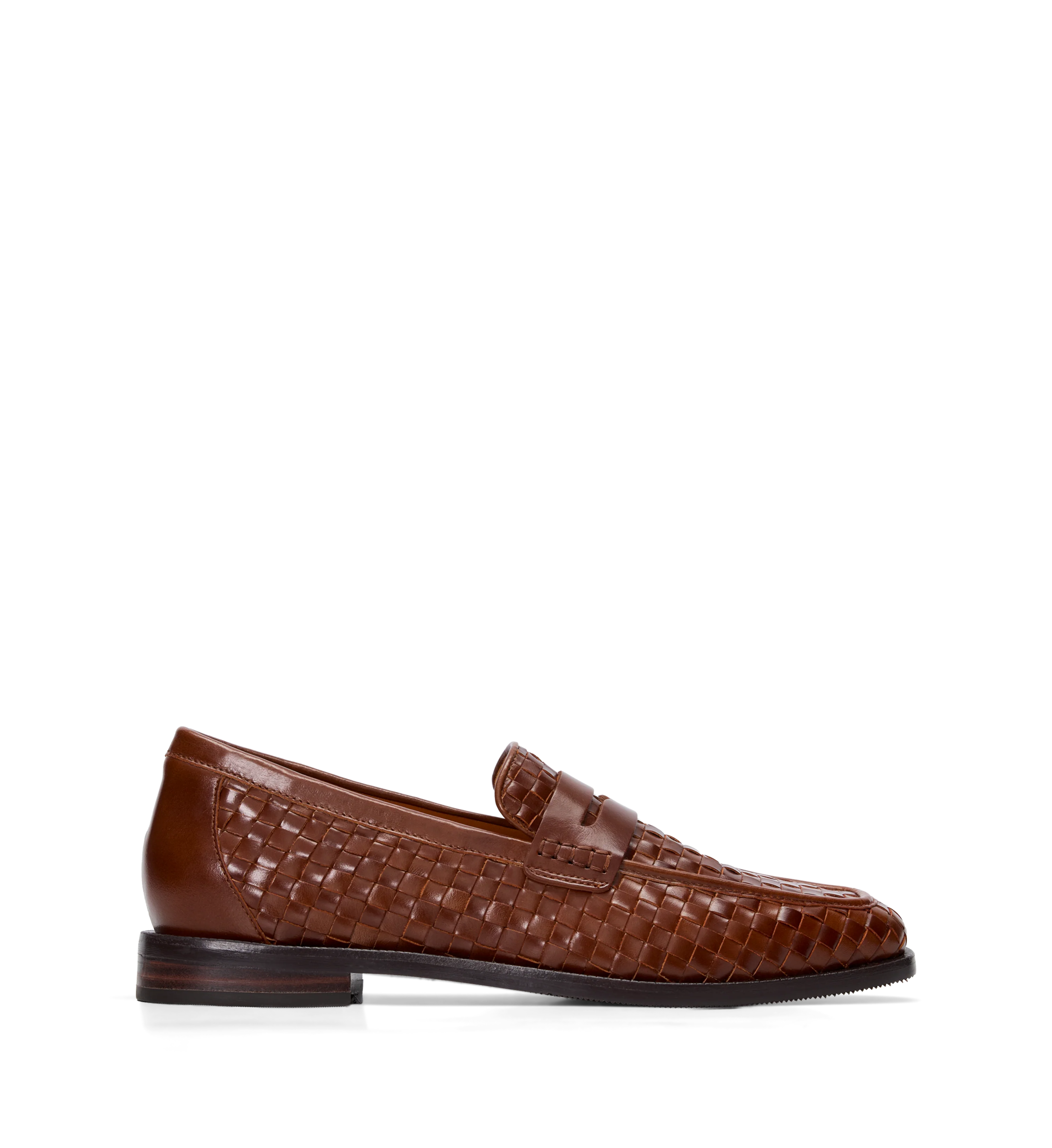 Maleo Golden Tan Woven Leather Loafers