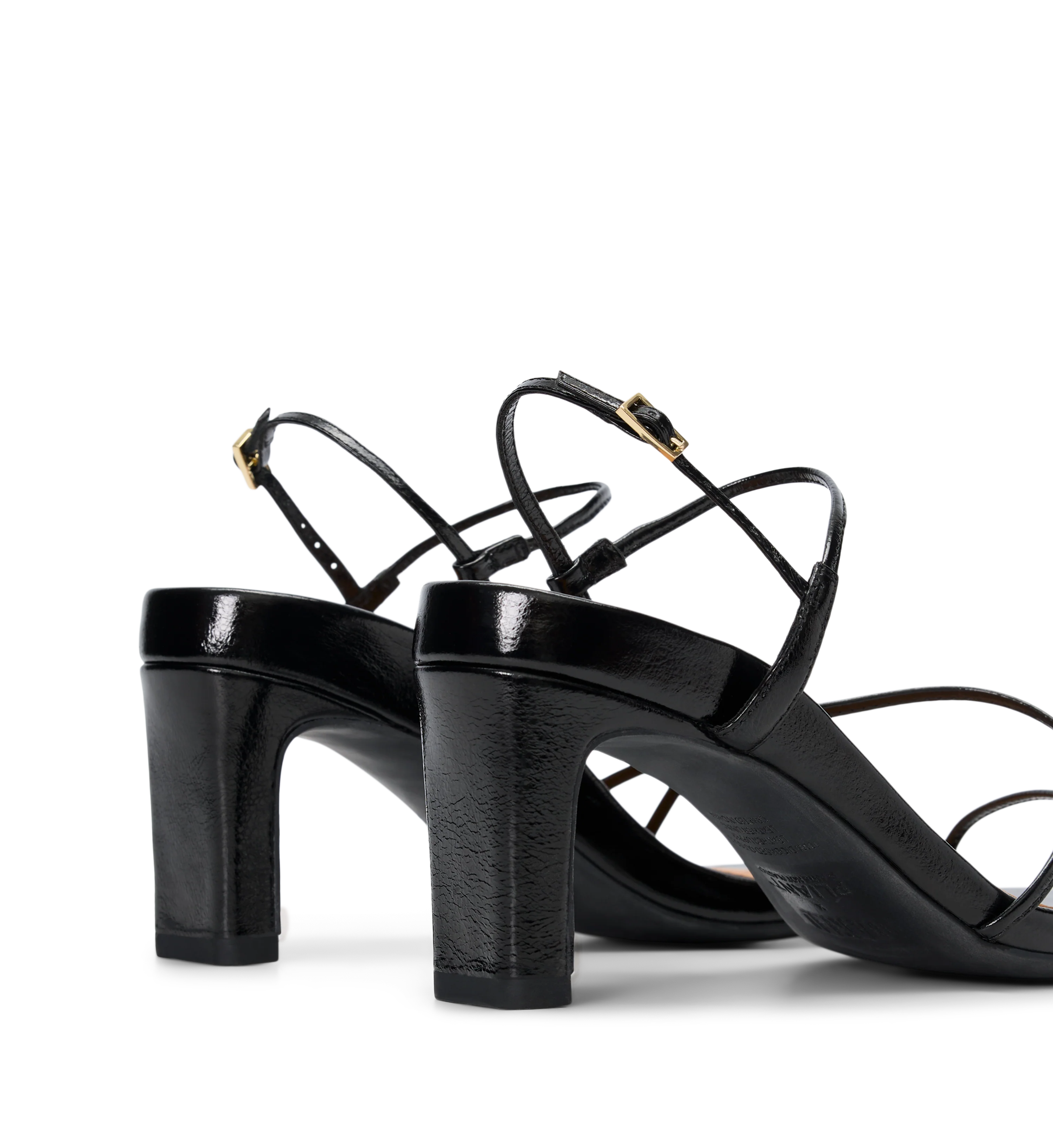Lullula Black Emboss Leather High Heels