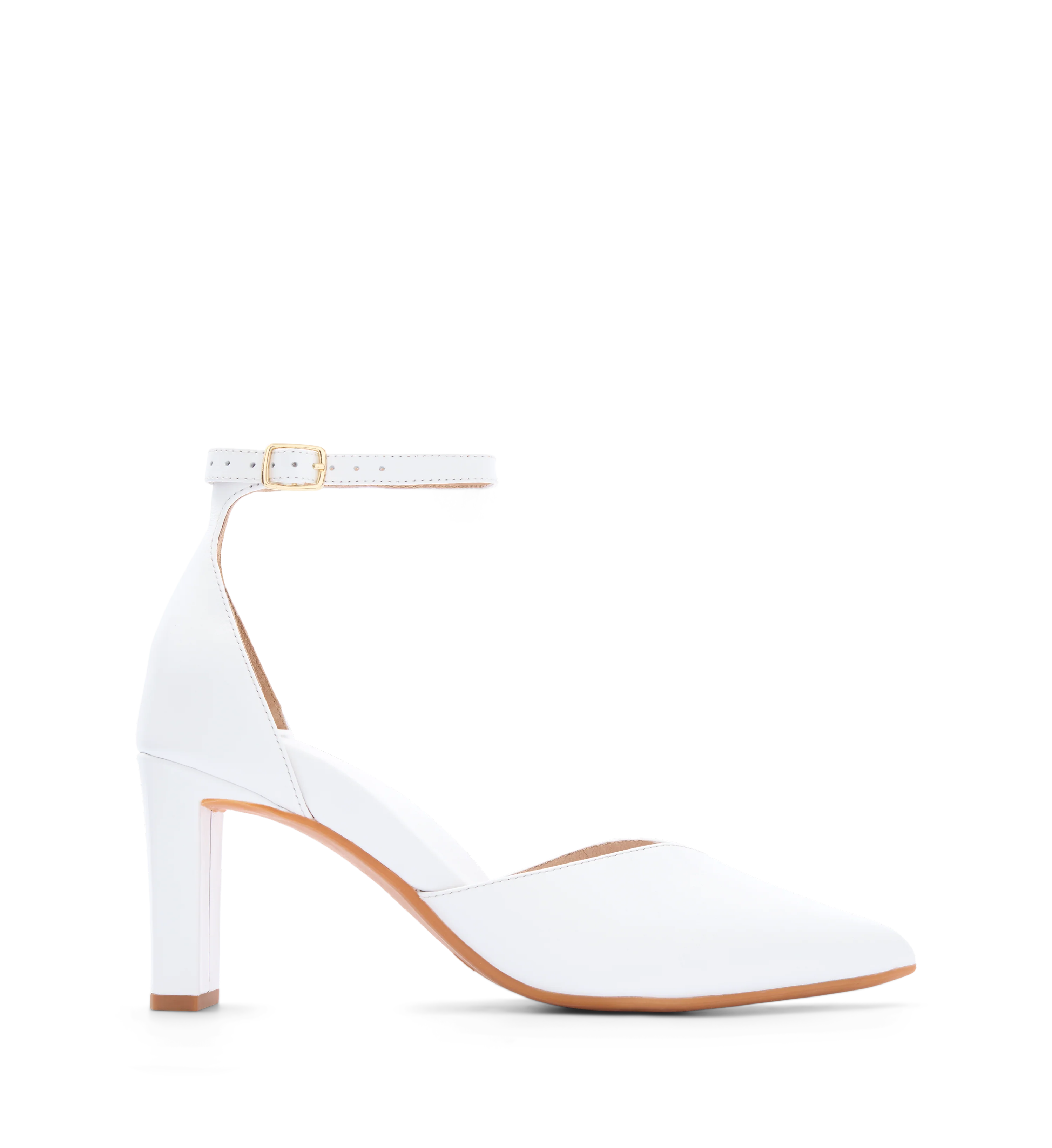 Korimako White Leather High Heels