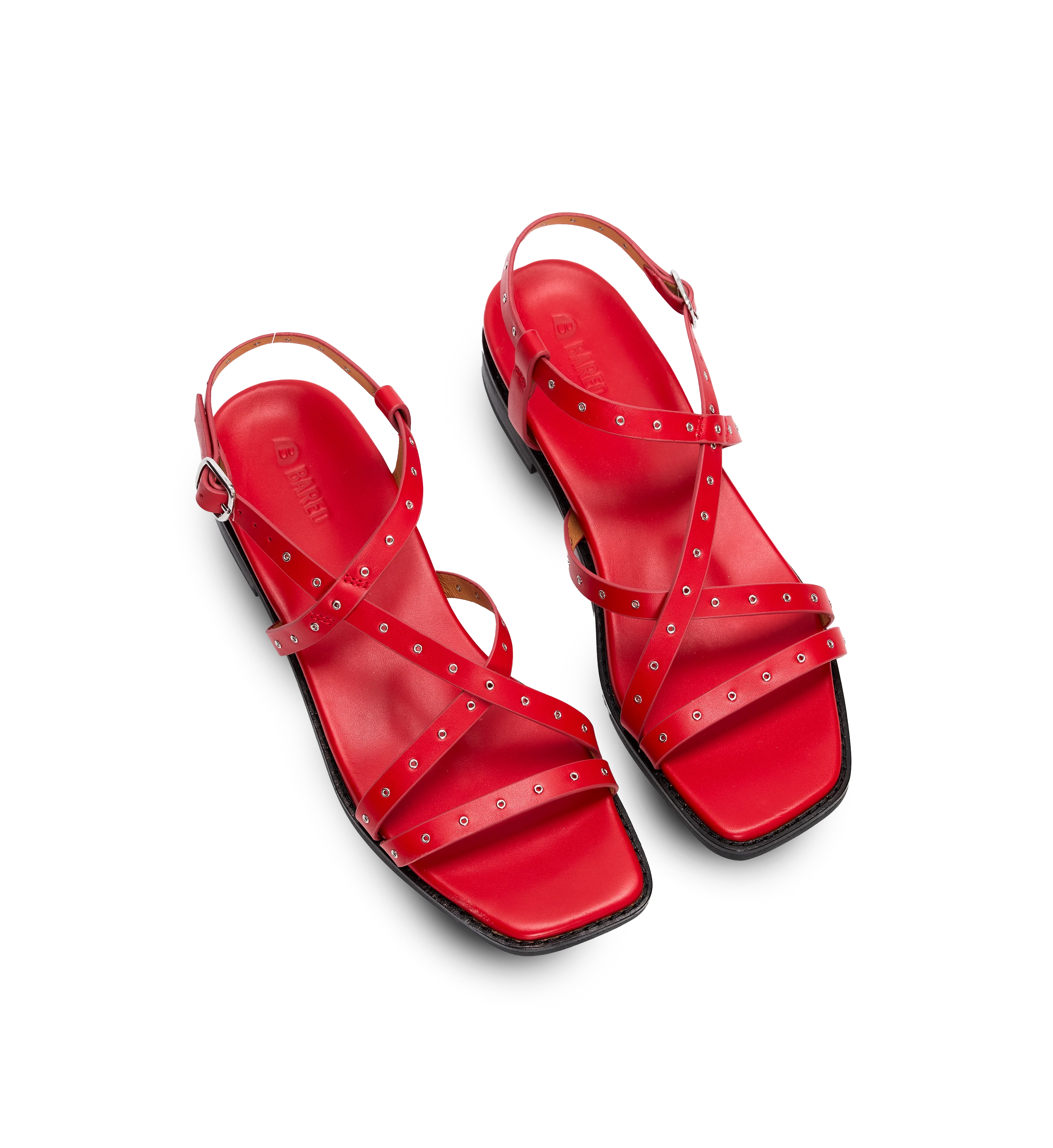 Wrentit Poppy Red Leather & Hardware Sandals