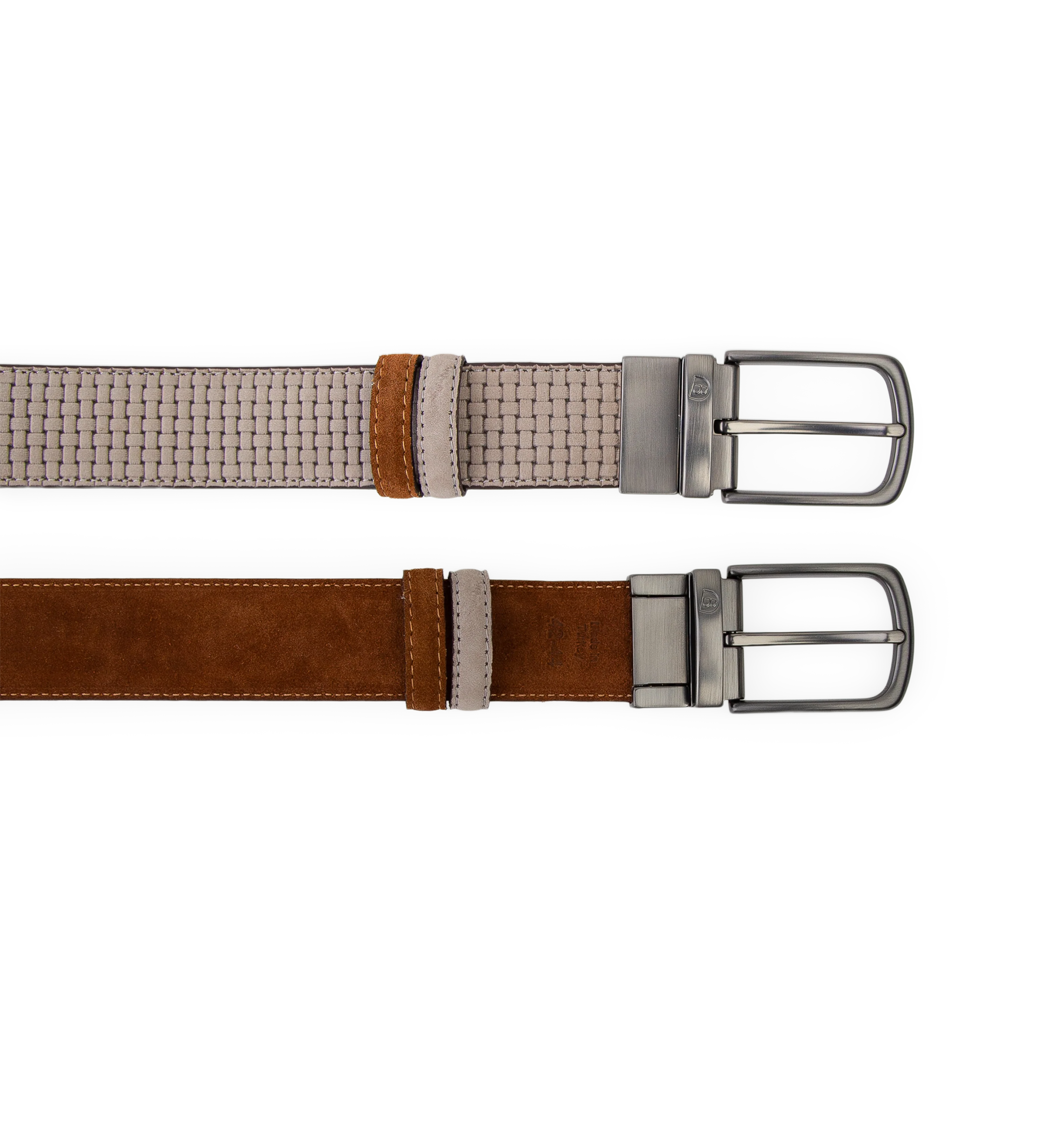 Reversible Belt Grey & Tan Suede