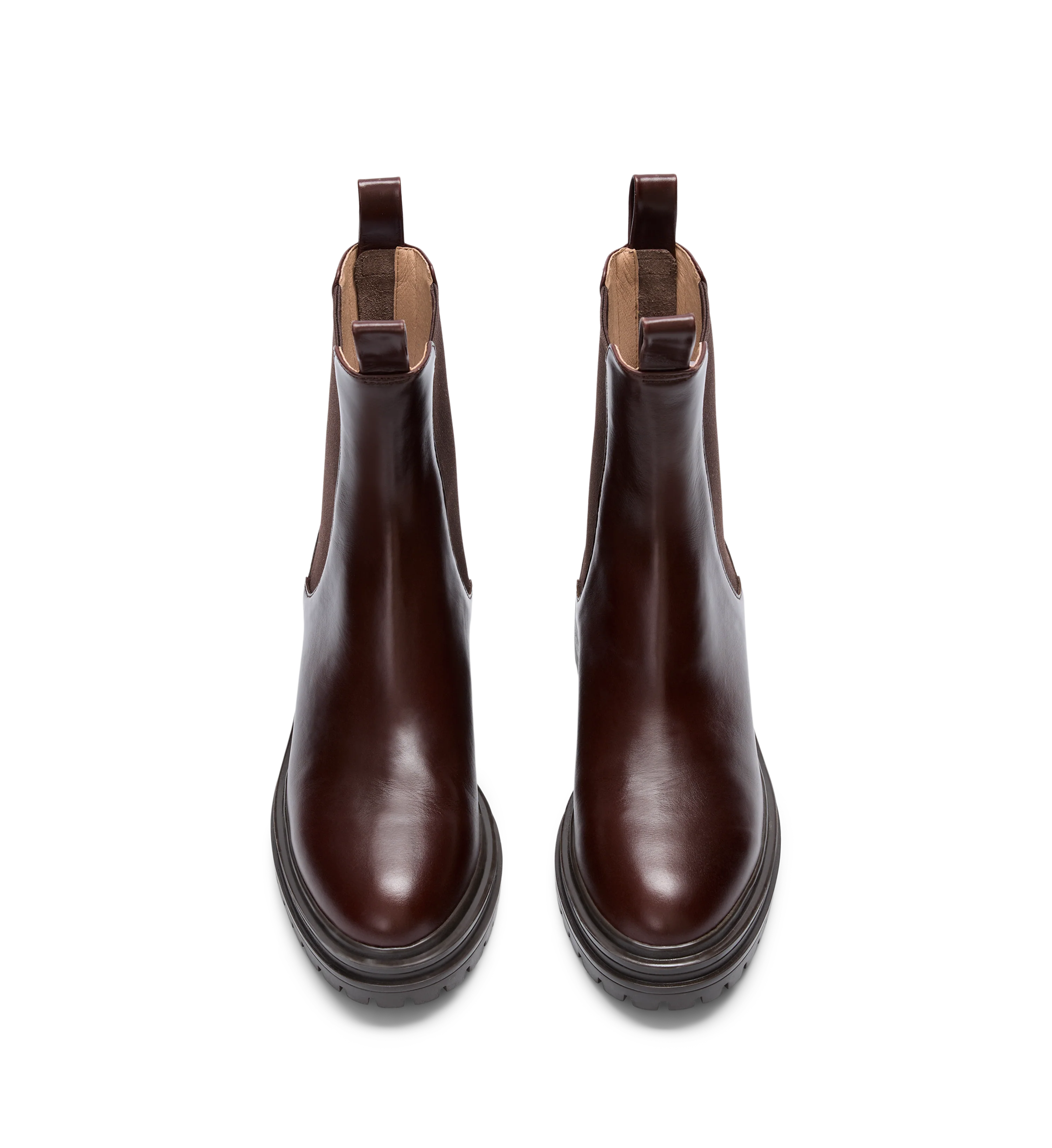 Peltops Dark Oak Boxed Leather Flat Boots