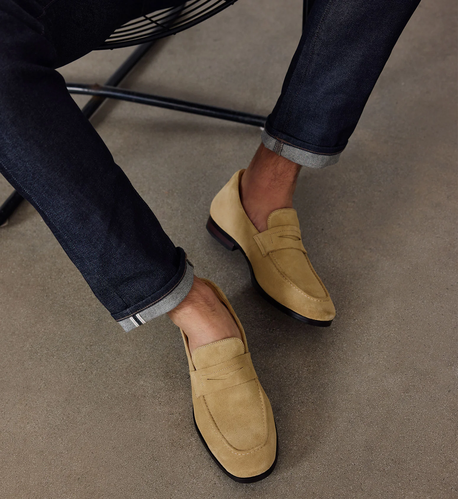 Samarium Sand Suede Loafers