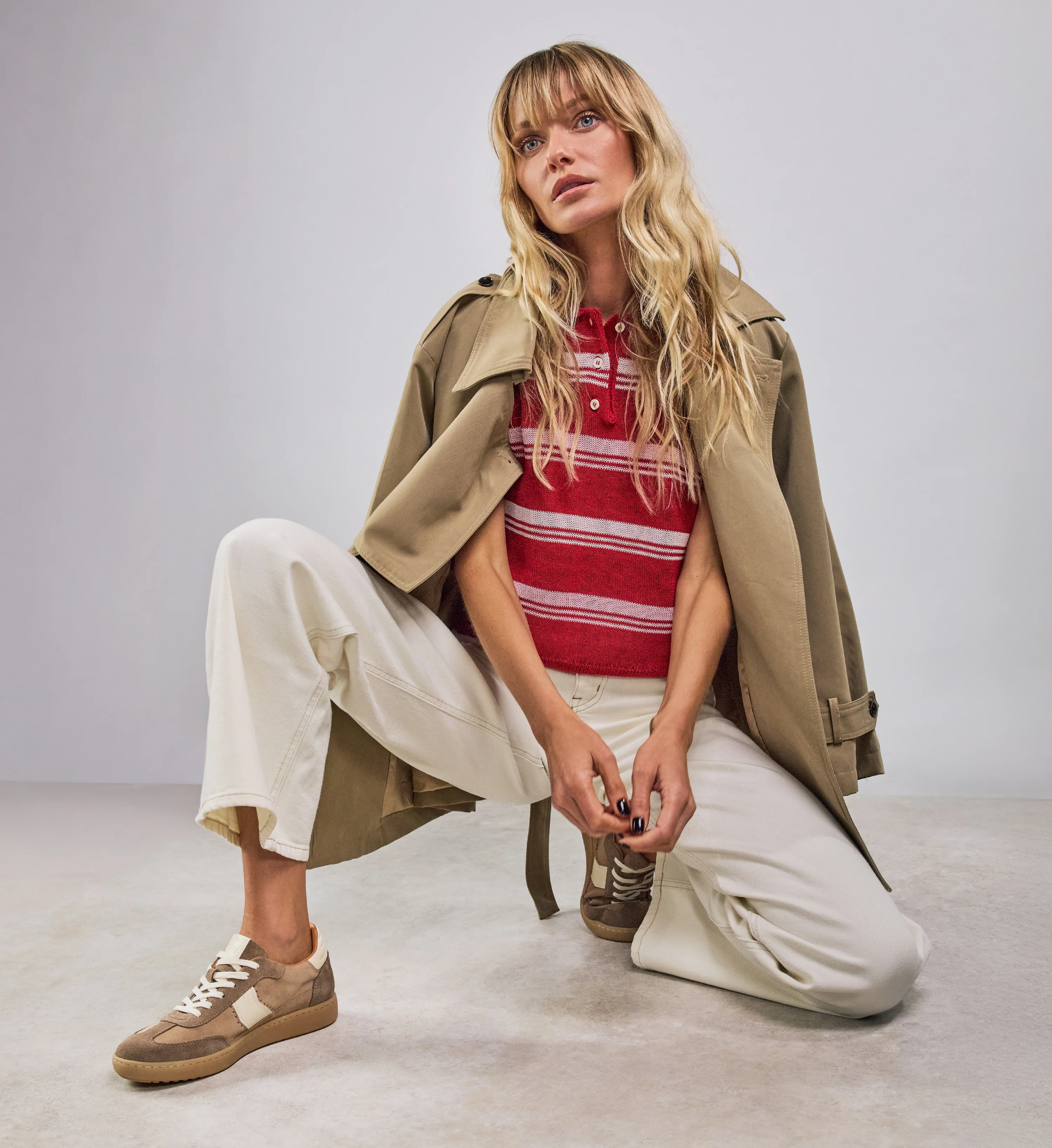 Amakihi Warm Taupe Suede & Leather Sneakers