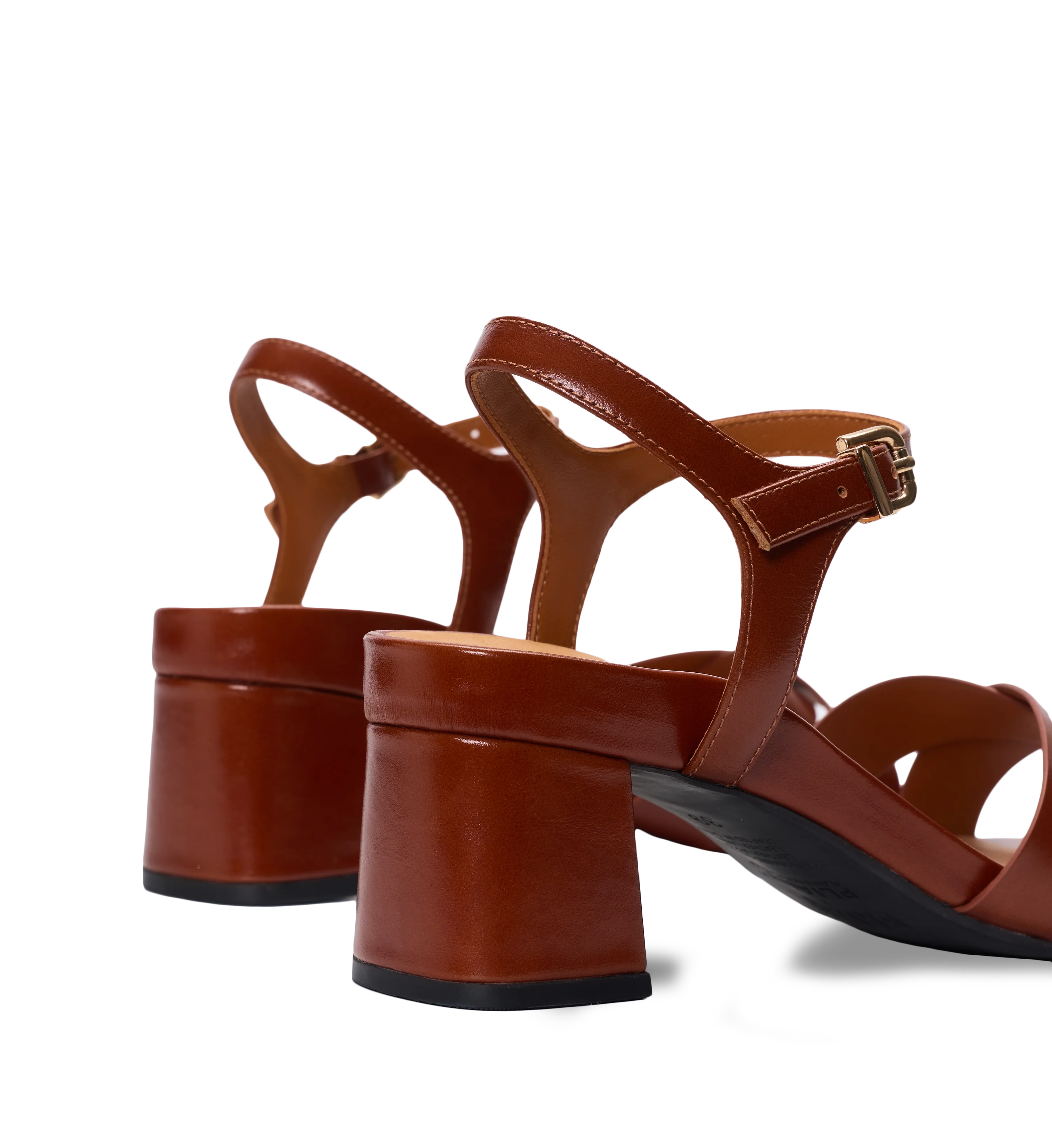 Corella Golden Tan Leather Low Heels