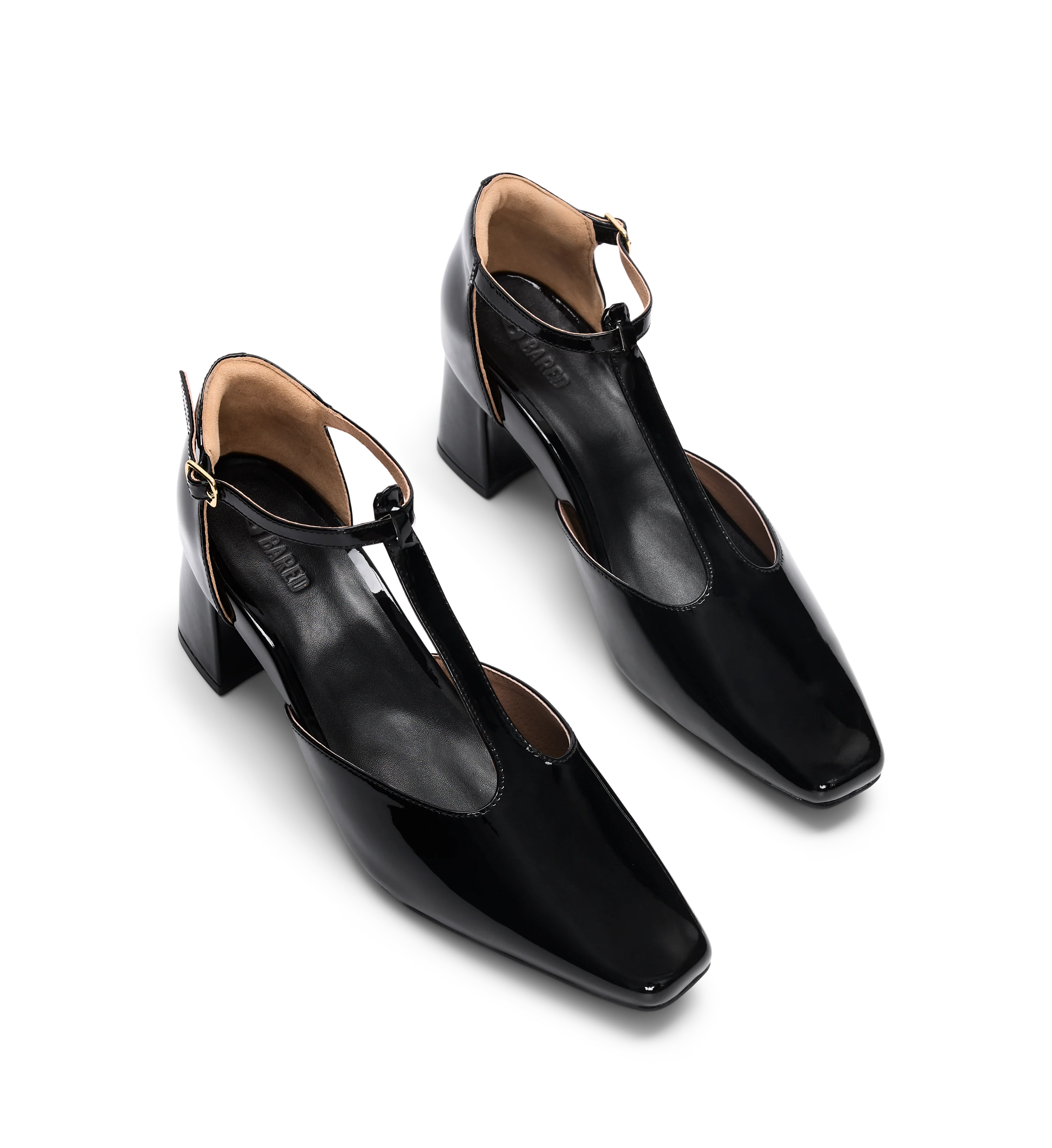 Grosbeak Black Patent Leather Low Heels