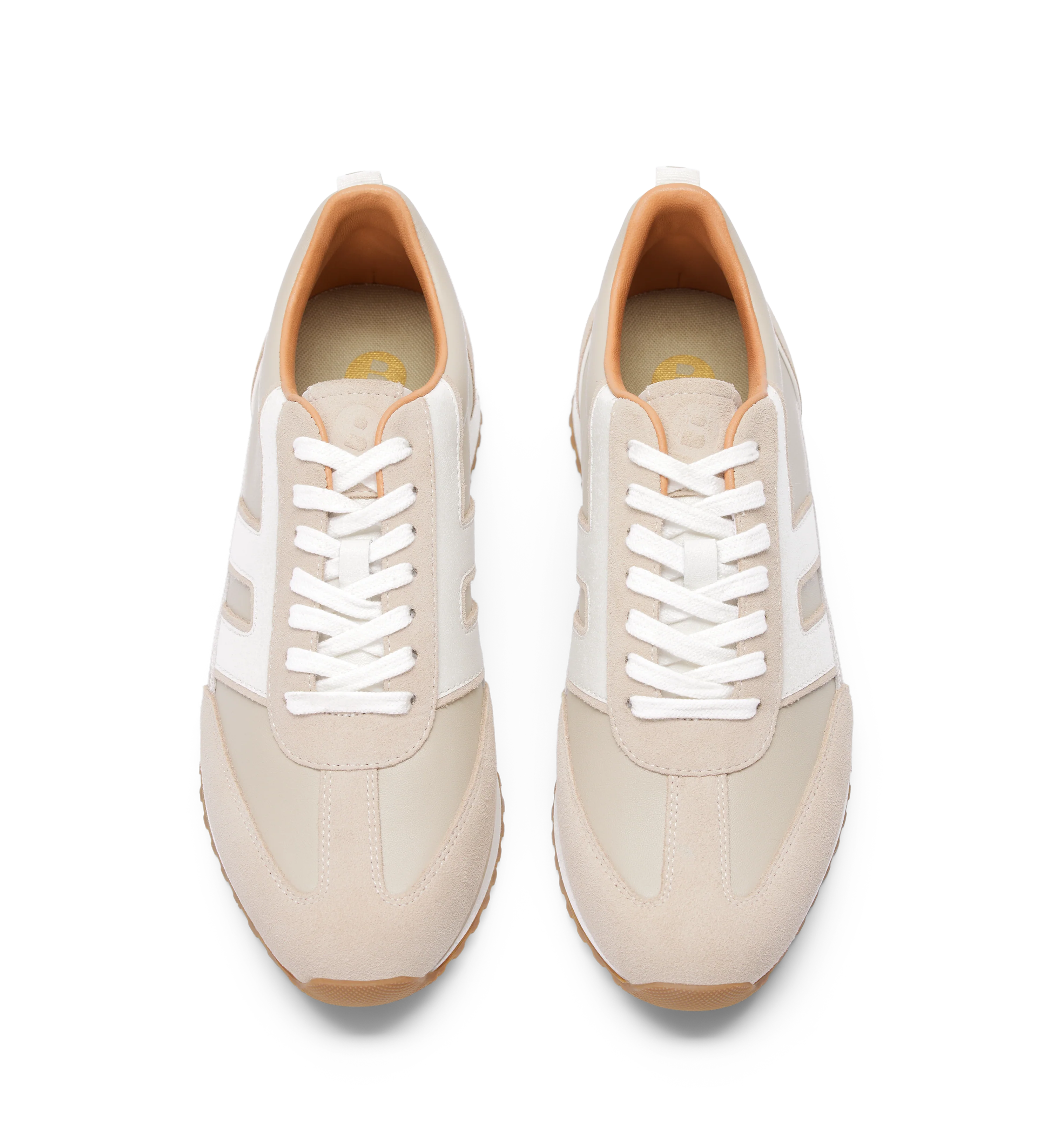 Stork Beige Leather & Suede Sneakers