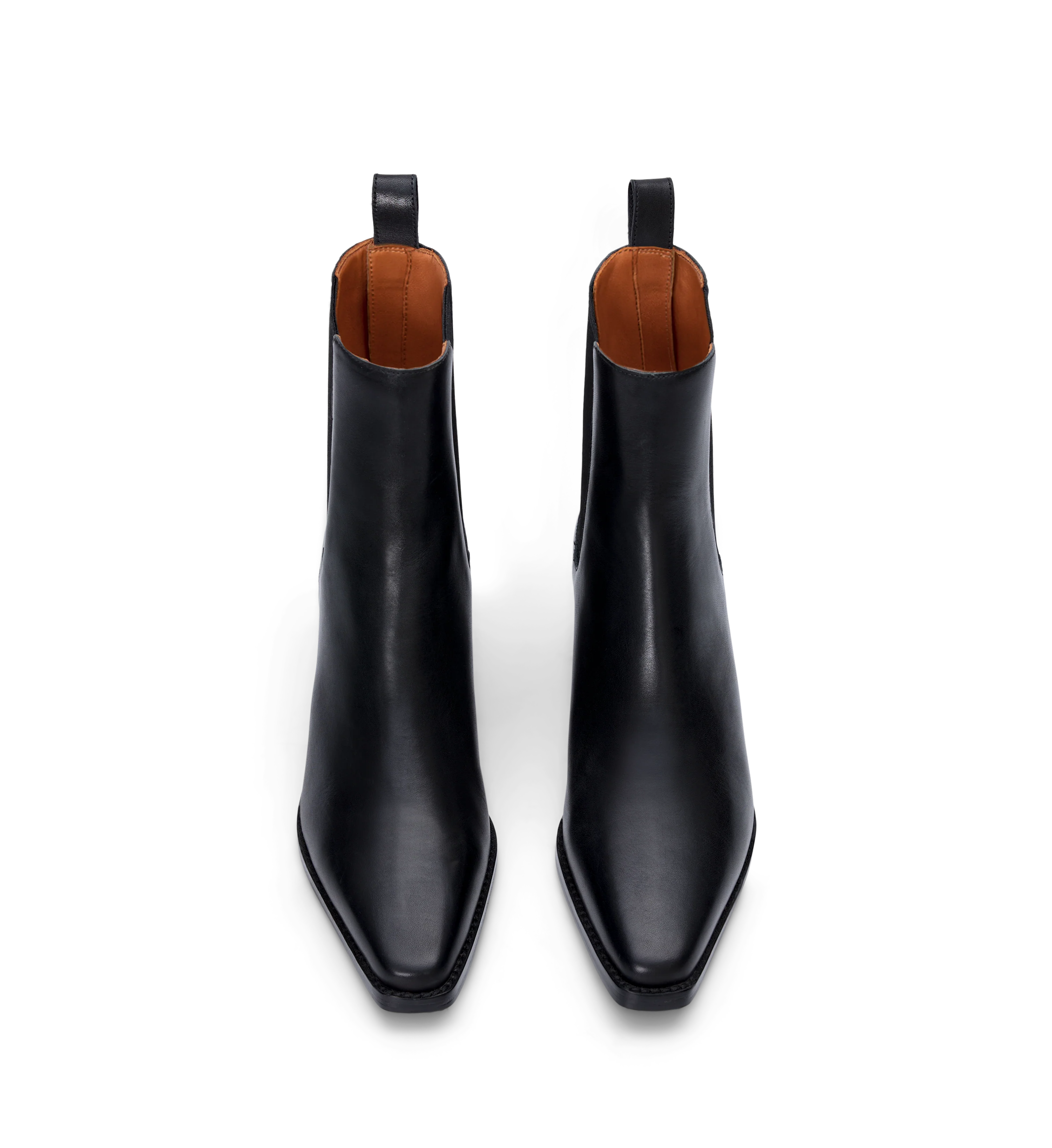 Vini Black Leather Heeled Boots