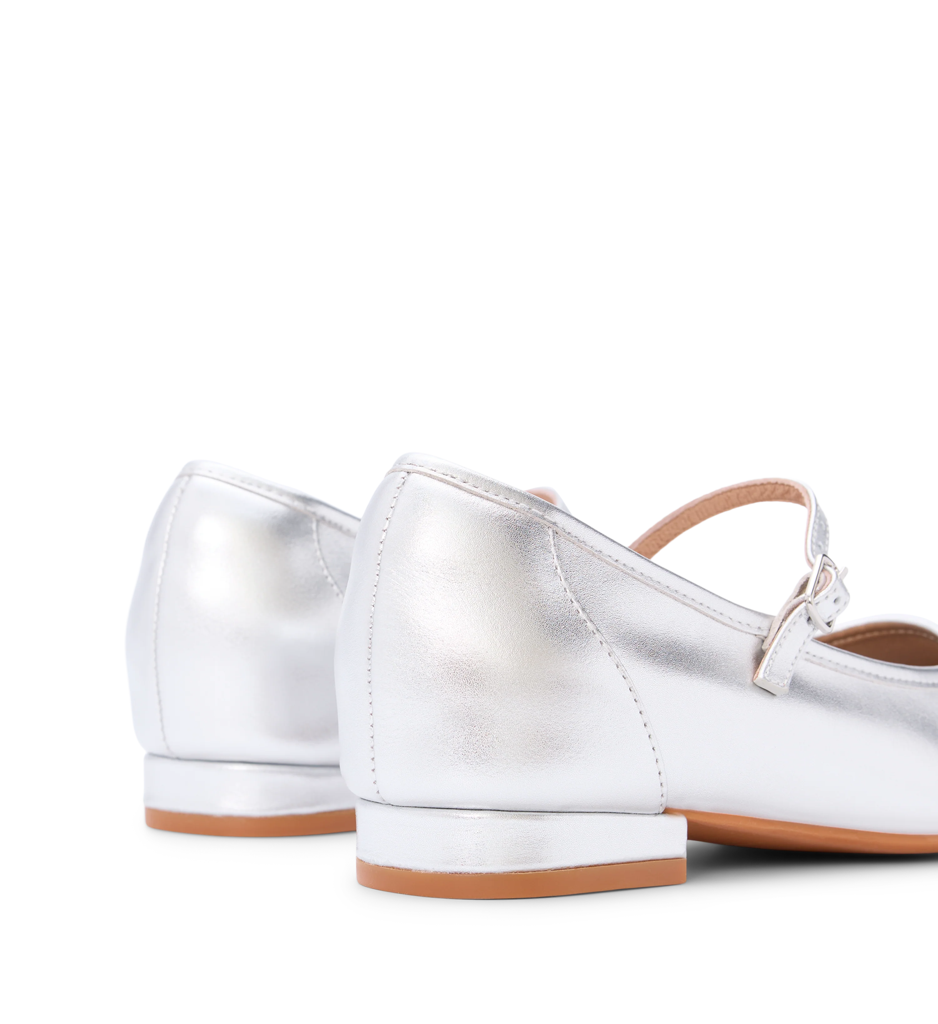 Surfbird Silver Leather Ballet Flats