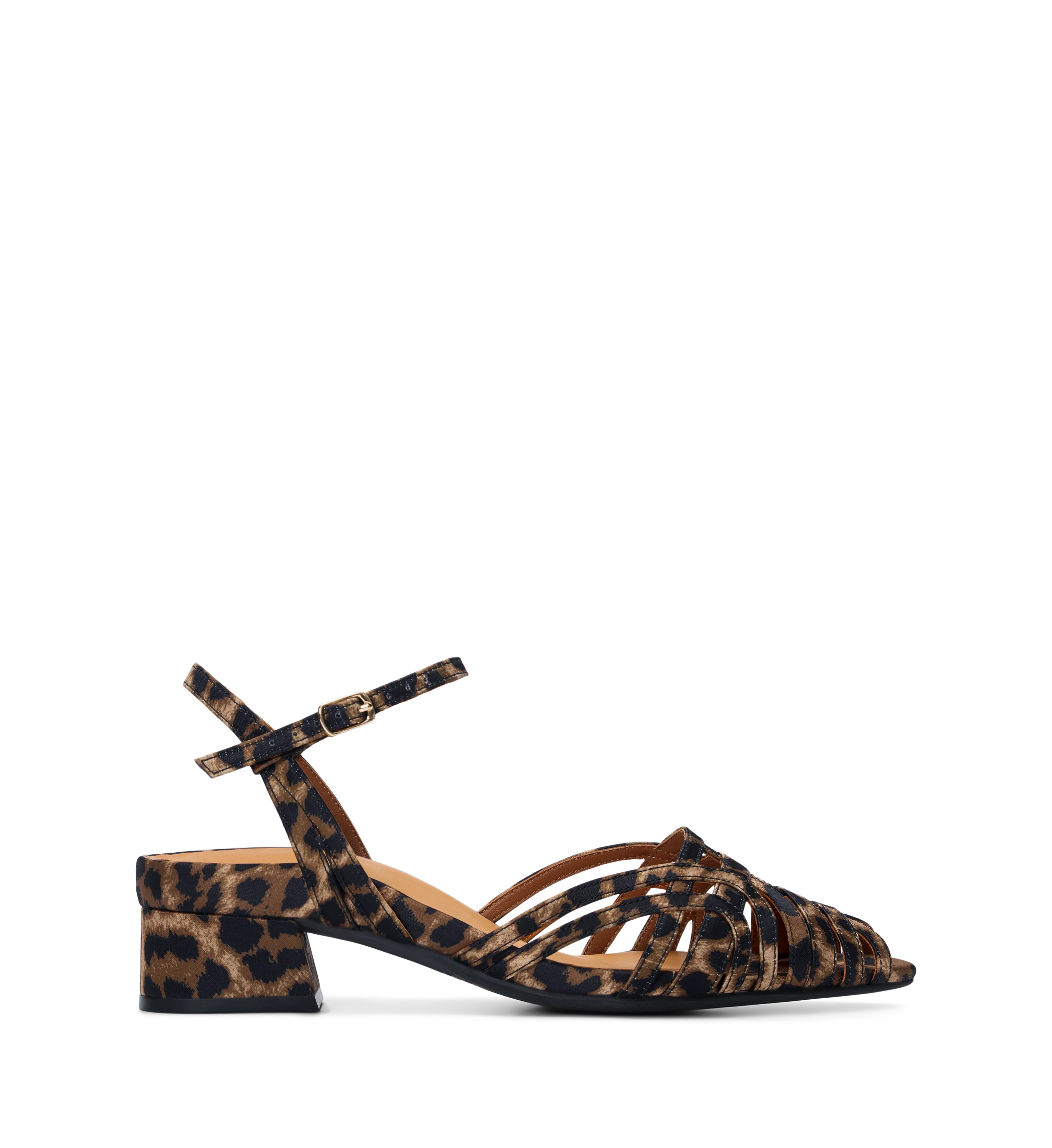 Ratite Leopard Print Satin Casual Heels