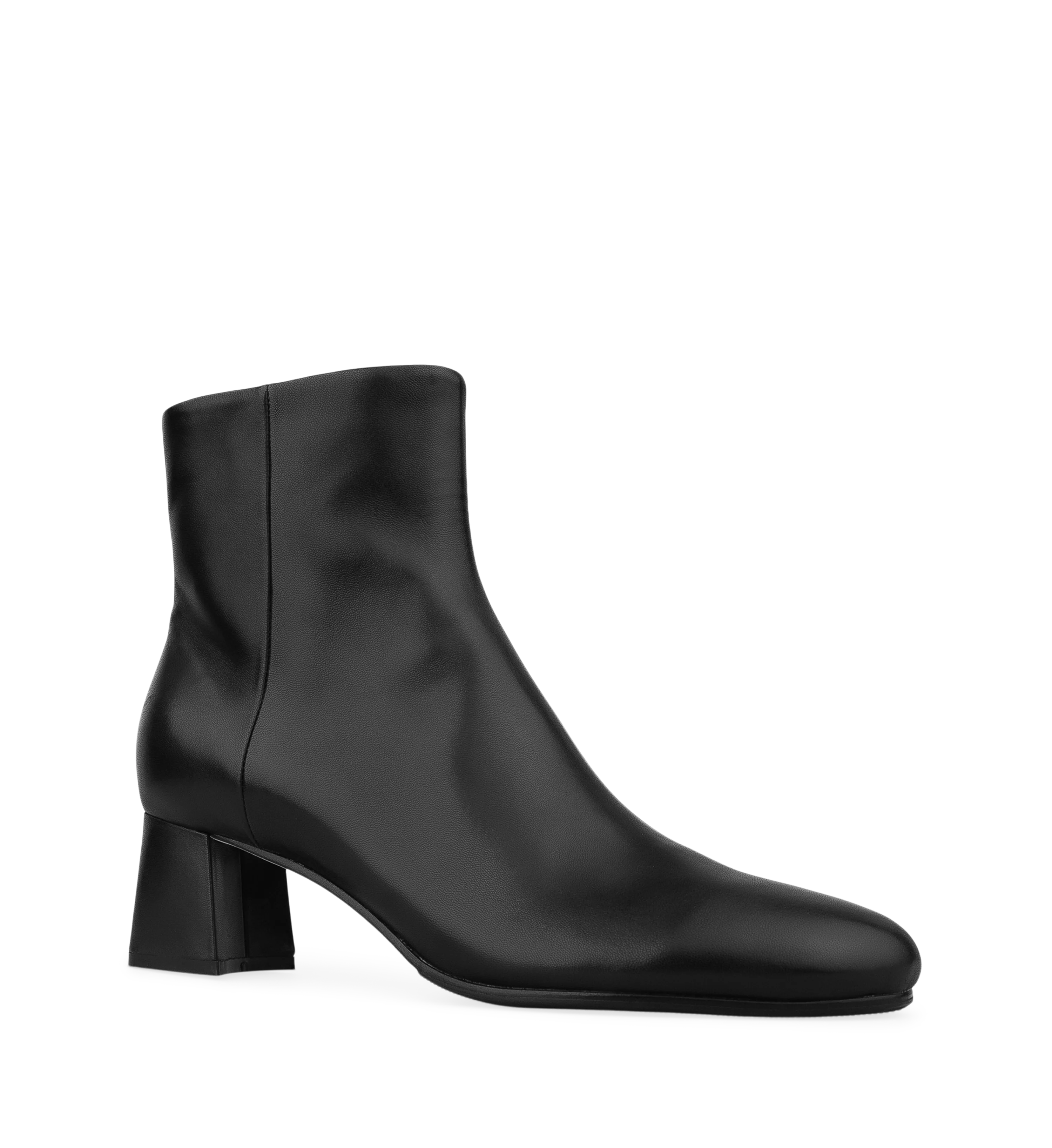 Tachuri Black Leather Ankle Boots